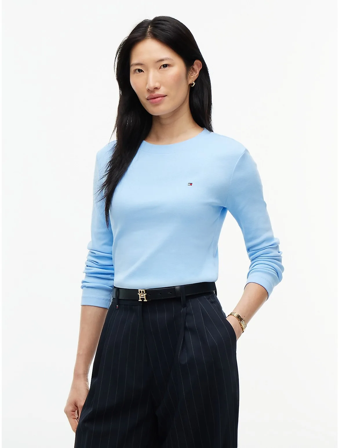 Long-Sleeve Crewneck Favorite T-Shirt by Tommy Hilfiger