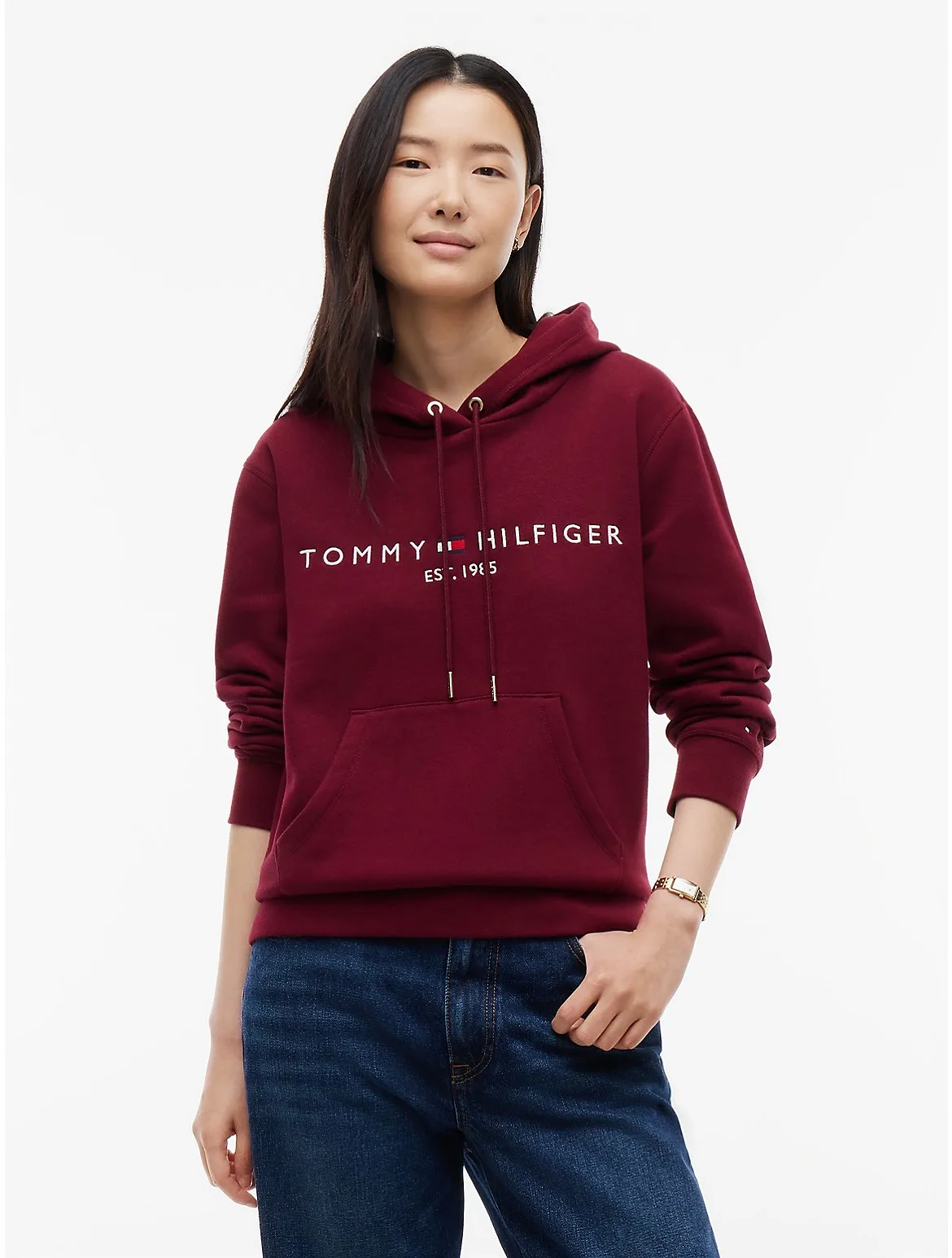 Tommy Logo Fleece Hoodie by Tommy Hilfiger