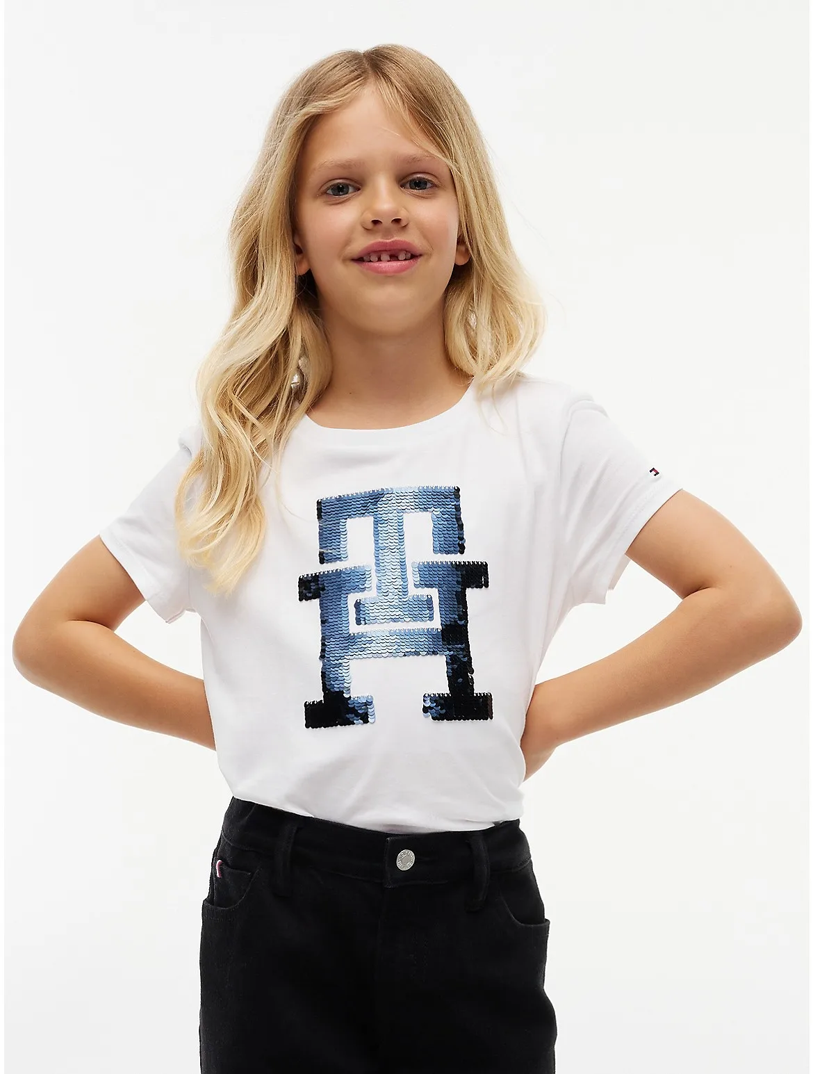 Flip Sequin Monogram T-Shirt by Tommy Hilfiger
