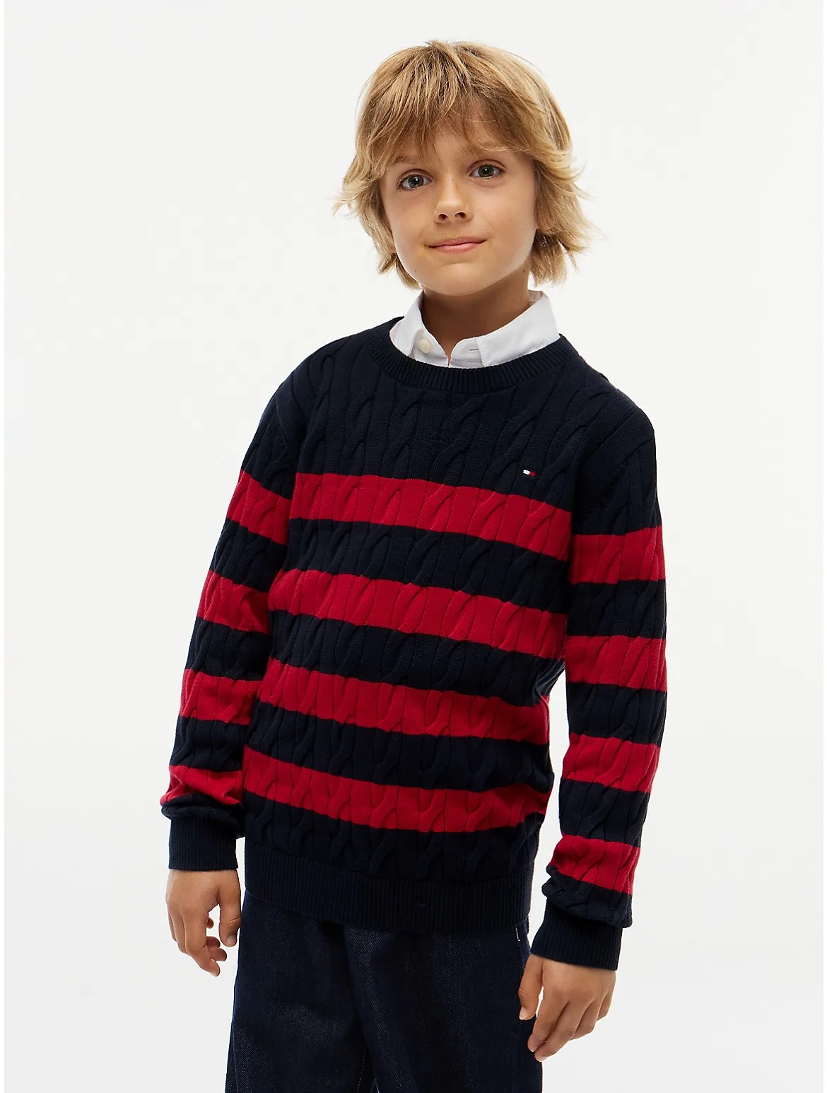 Striped Cable Knit Sweater by Tommy Hilfiger