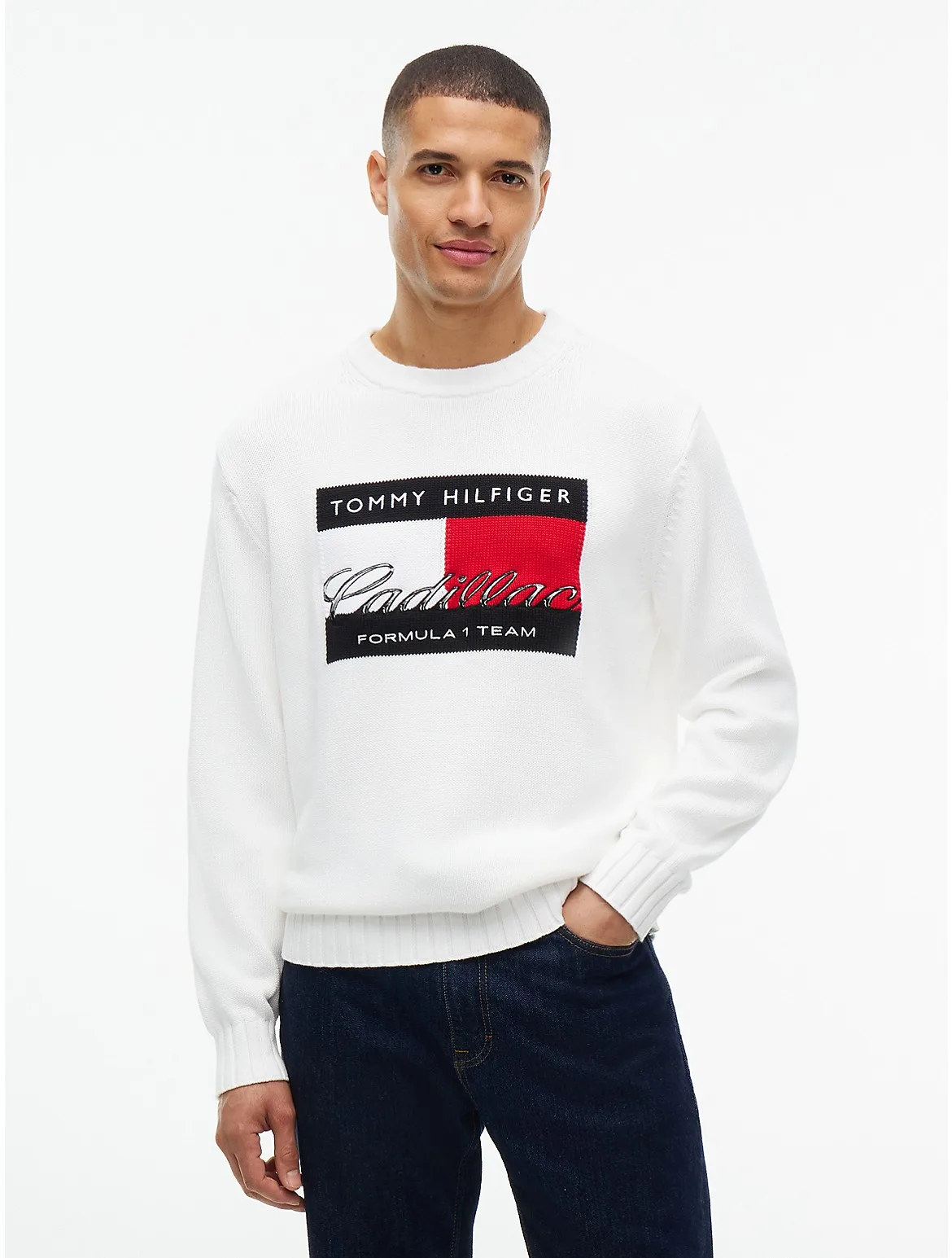 Tommy x Cadillac F1 Team Flag Sweater by Tommy Hilfiger