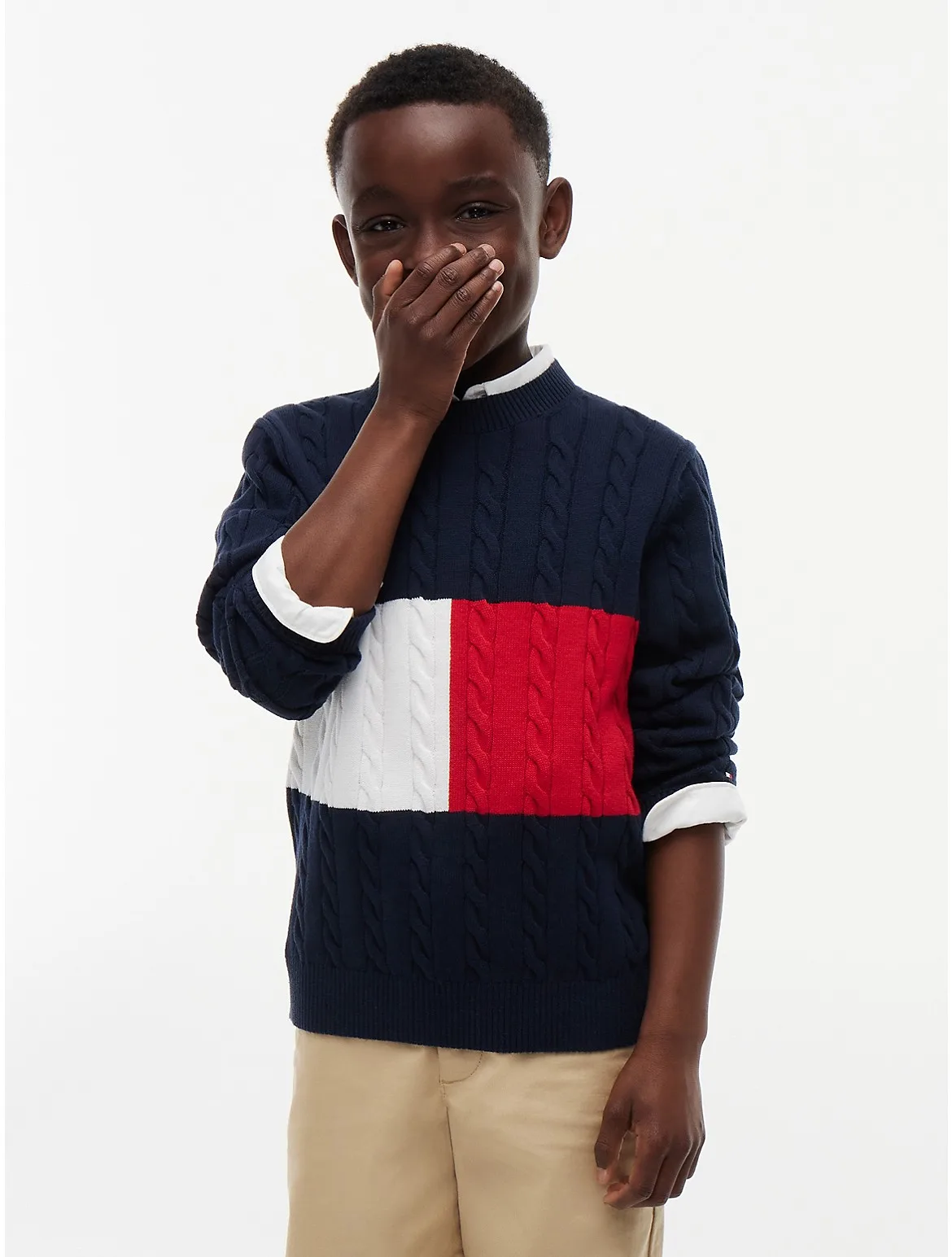 Cable Knit Crewneck Sweater by Tommy Hilfiger