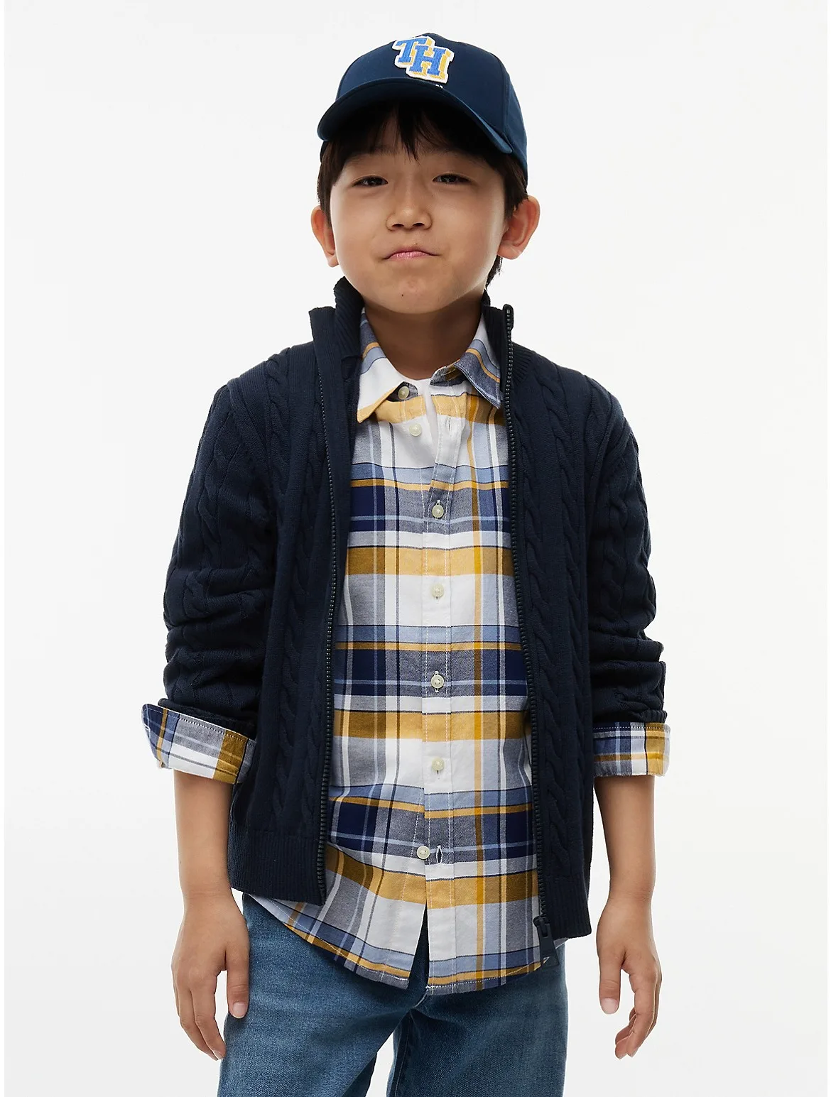 Cable Knit Zip Cardigan by Tommy Hilfiger