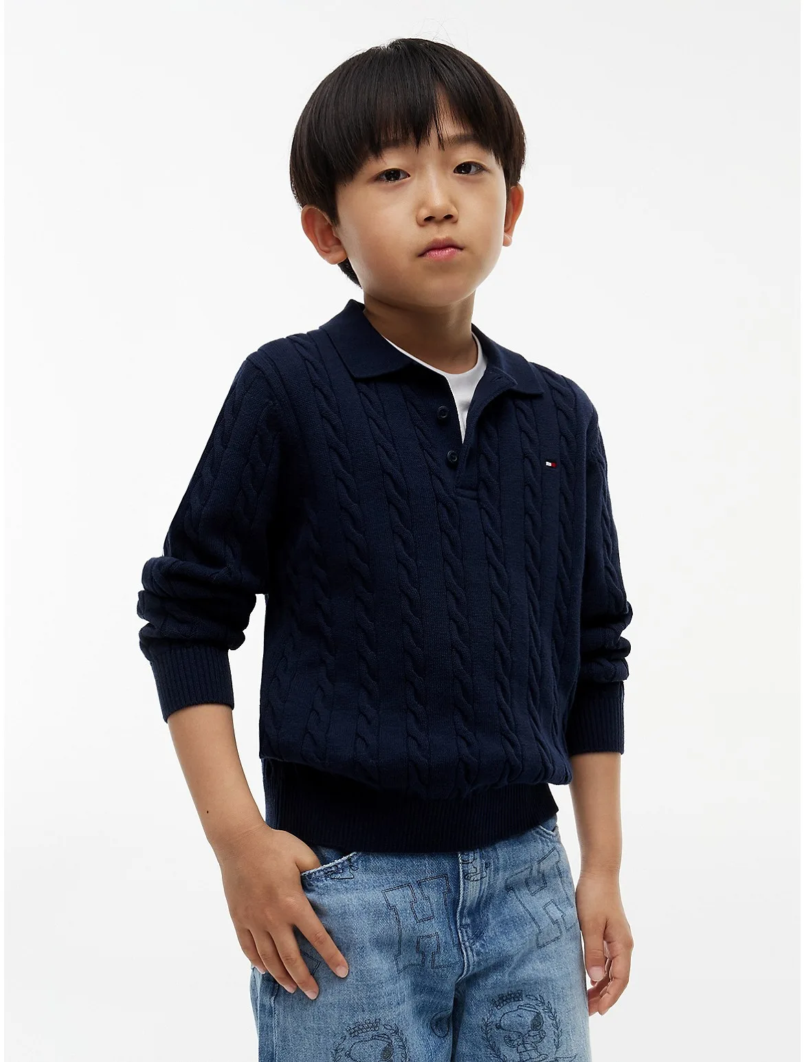 Cable Knit Sweater Polo by Tommy Hilfiger