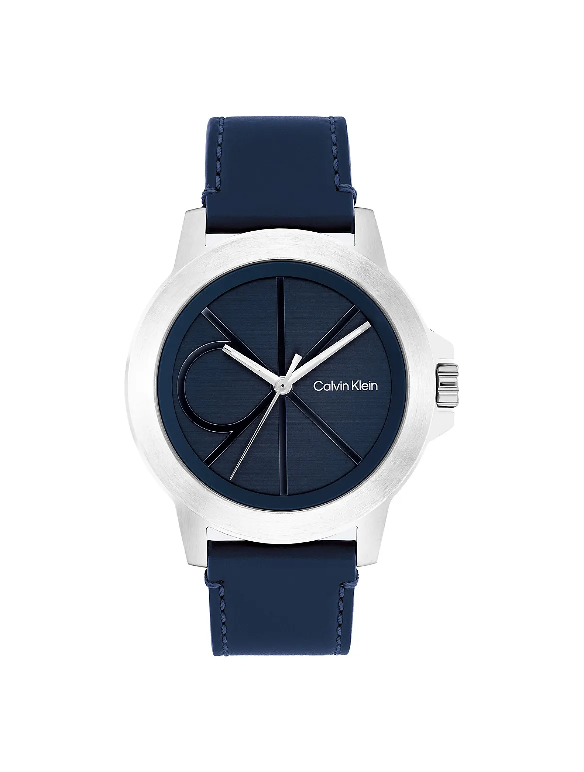 Emblem Dial Leather Strap Watch by Calvin Klein