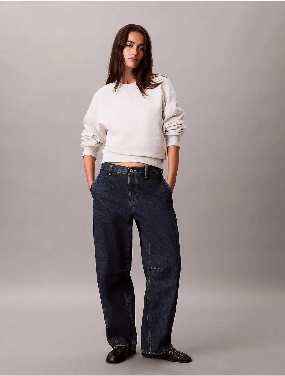 Curved Relaxed Barrel Jeans by Calvin Klein Jeans