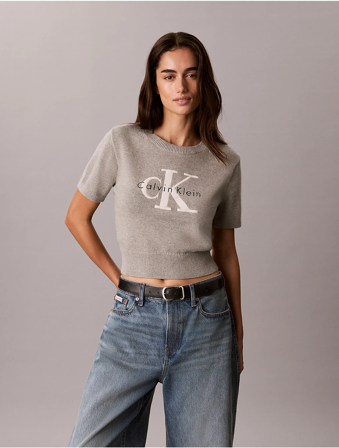 Monologo Short Sleeve Sweater by Calvin Klein Jeans