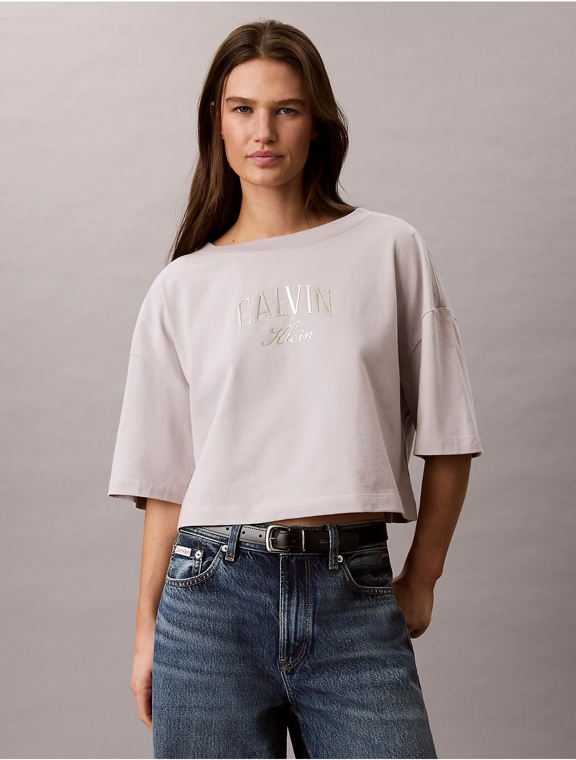Boxy Varsity Logo Cropped Tee by Calvin Klein Jeans