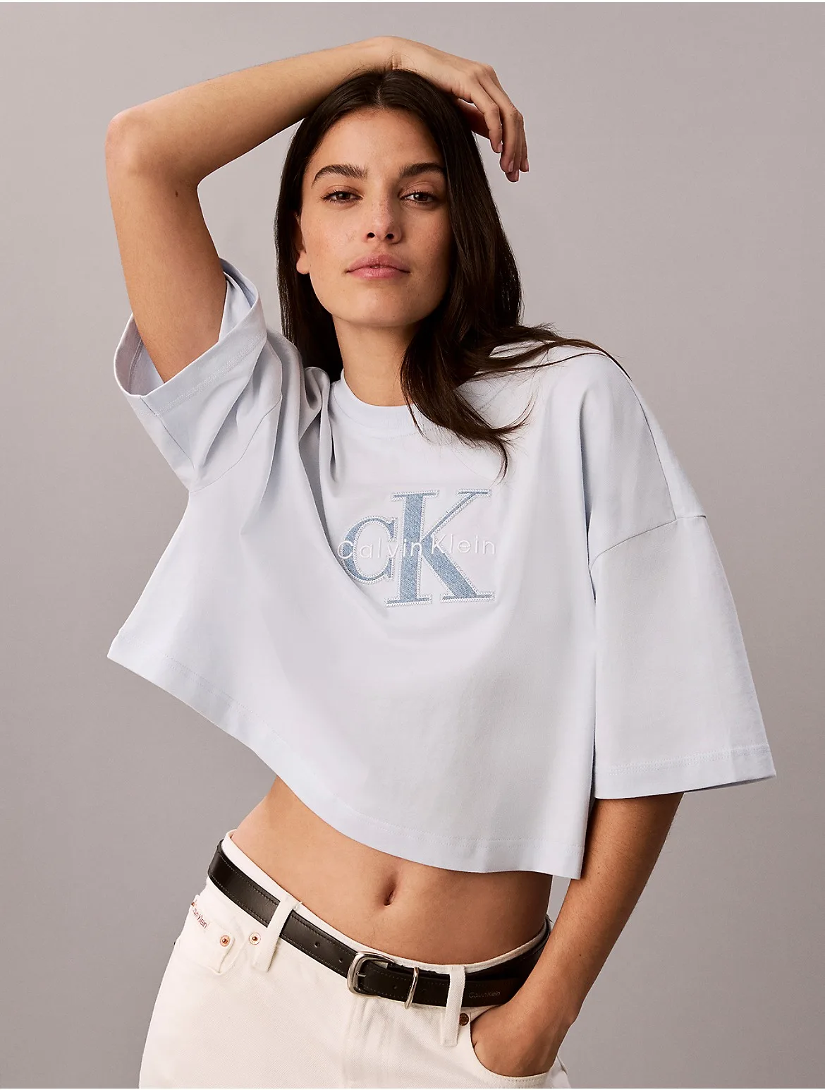 Denim Monologo Boxy T-Shirt by Calvin Klein Jeans