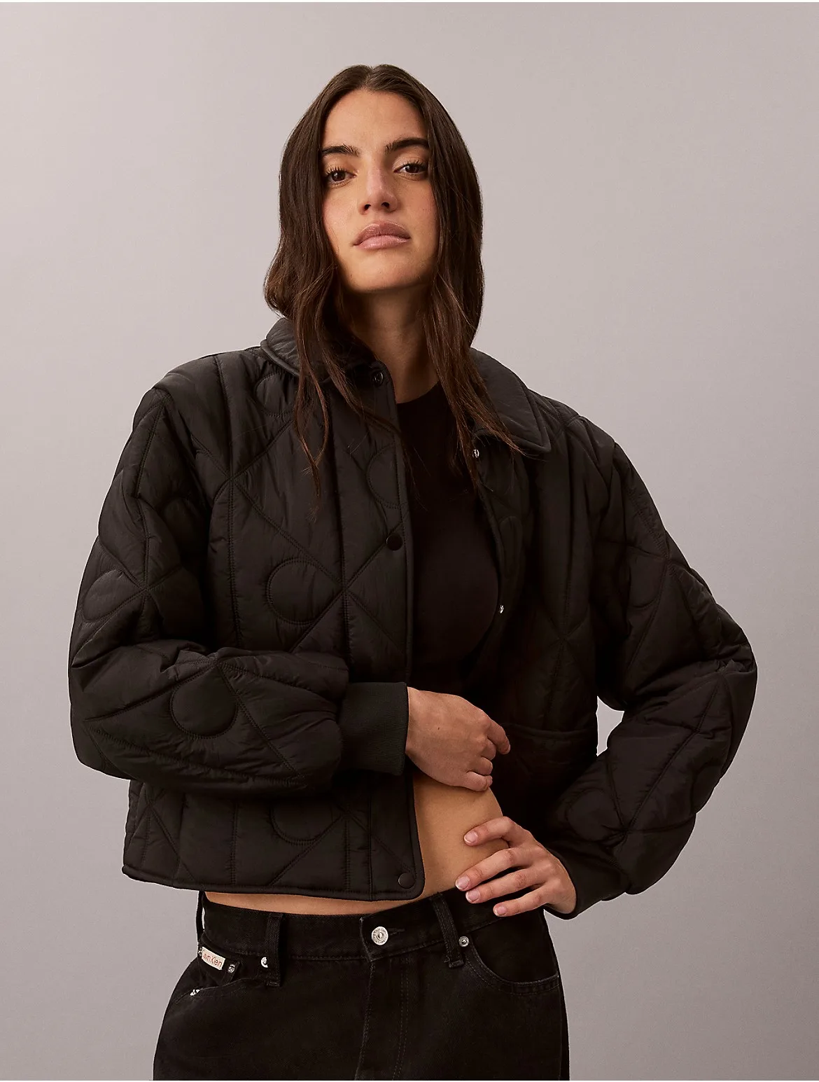 Emblem Logo Nylon Quilted Liner Jacket by Calvin Klein Jeans