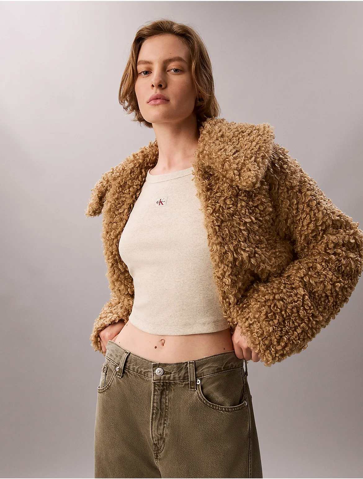 Faux Teddy Collar Jacket by Calvin Klein Jeans