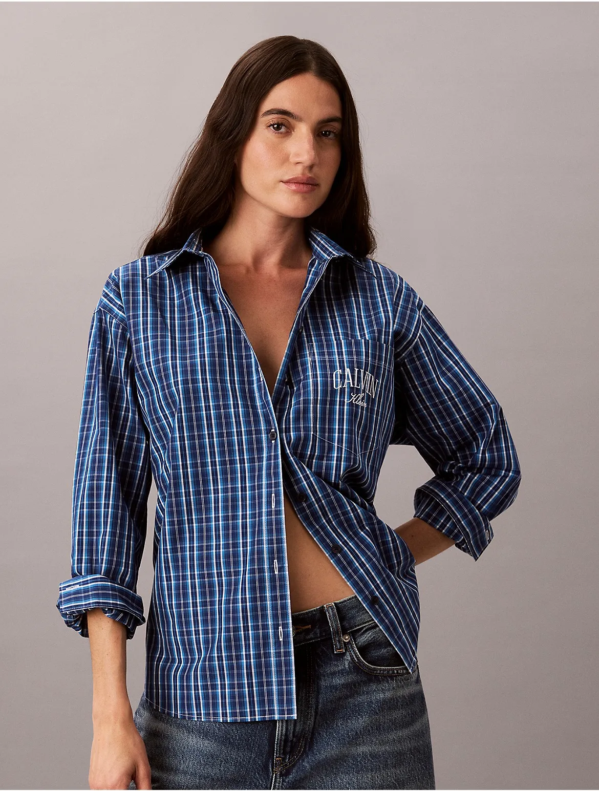 Cotton Poplin Relaxed Shirt by Calvin Klein Jeans