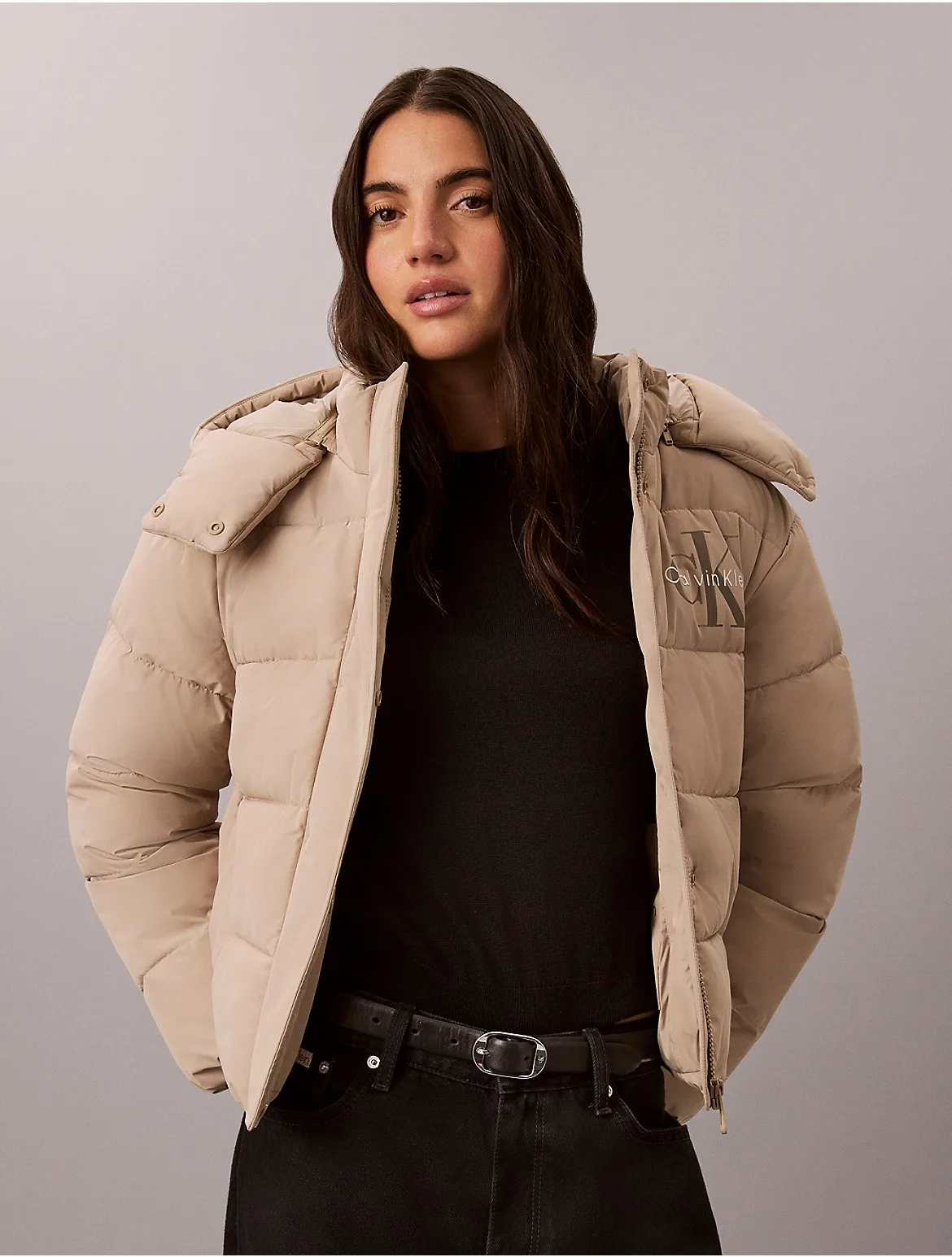 Matte Monologo Puffer Jacket by Calvin Klein Jeans