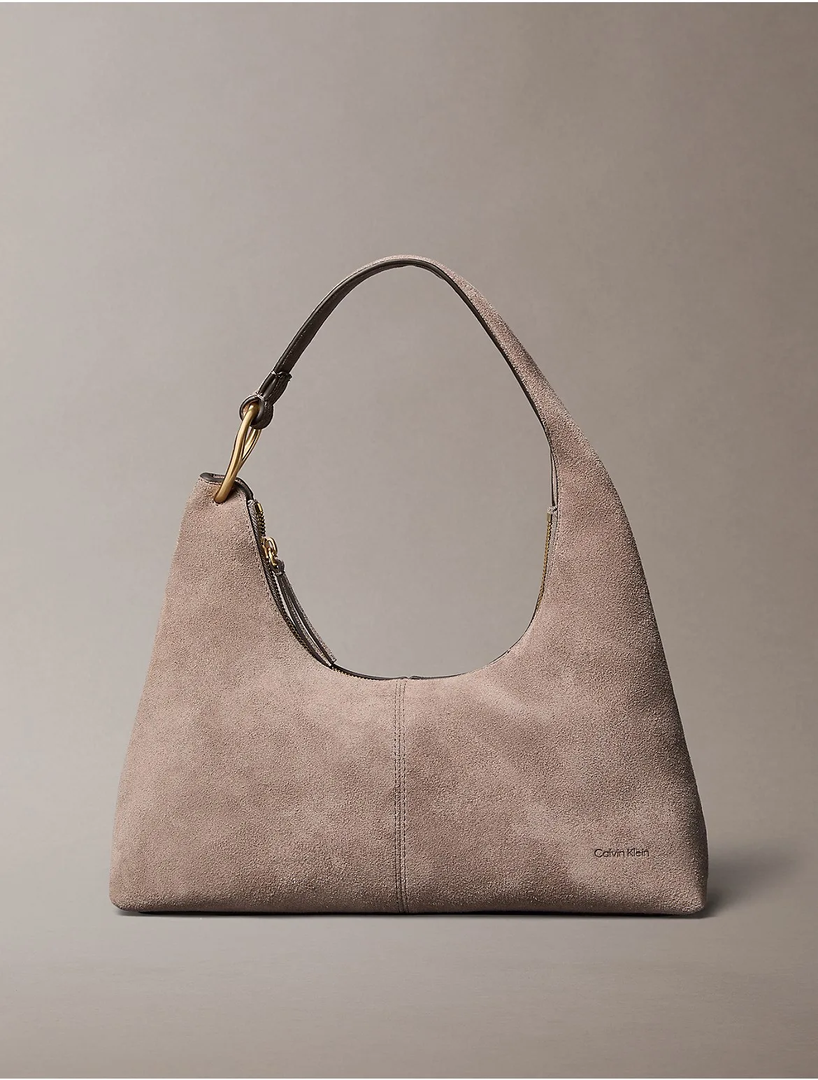 Slouchy Suede Shoulder Bag by Calvin Klein