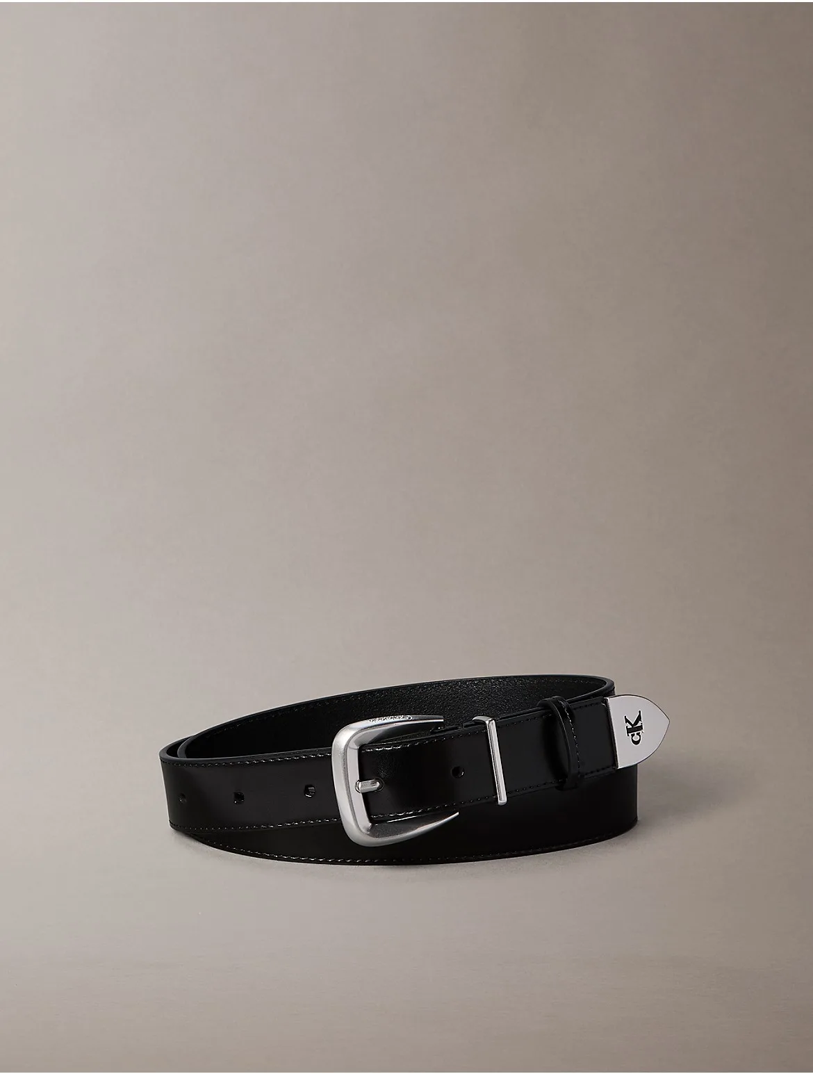 Monogram Tip Buckle Belt by Calvin Klein