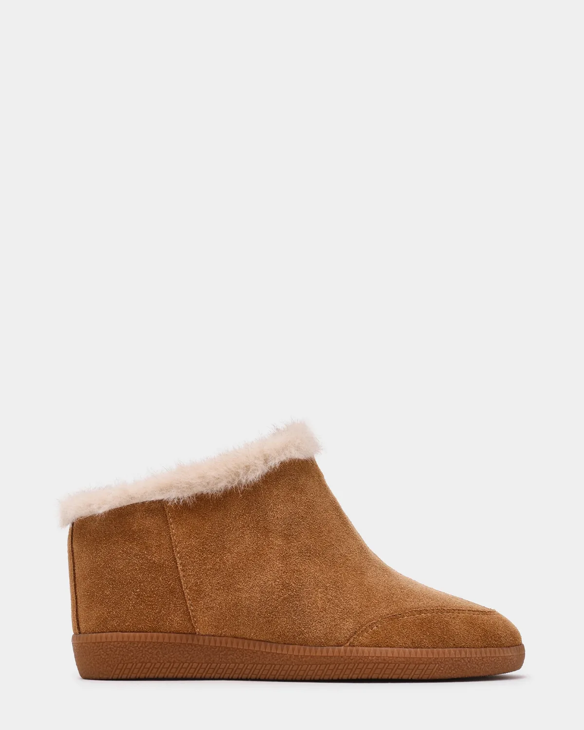 Taki Faux Fur Booties - Chestnut Suede