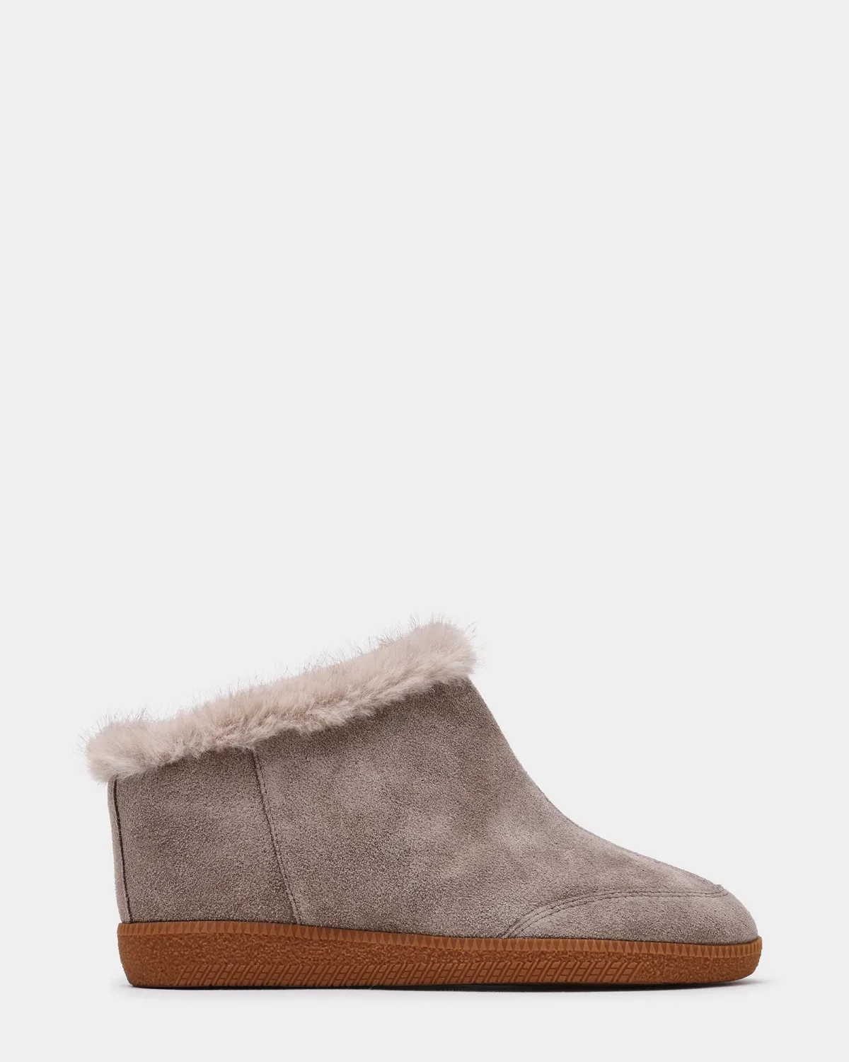 Taki Faux Fur Booties - Taupe Suede by Steve Madden