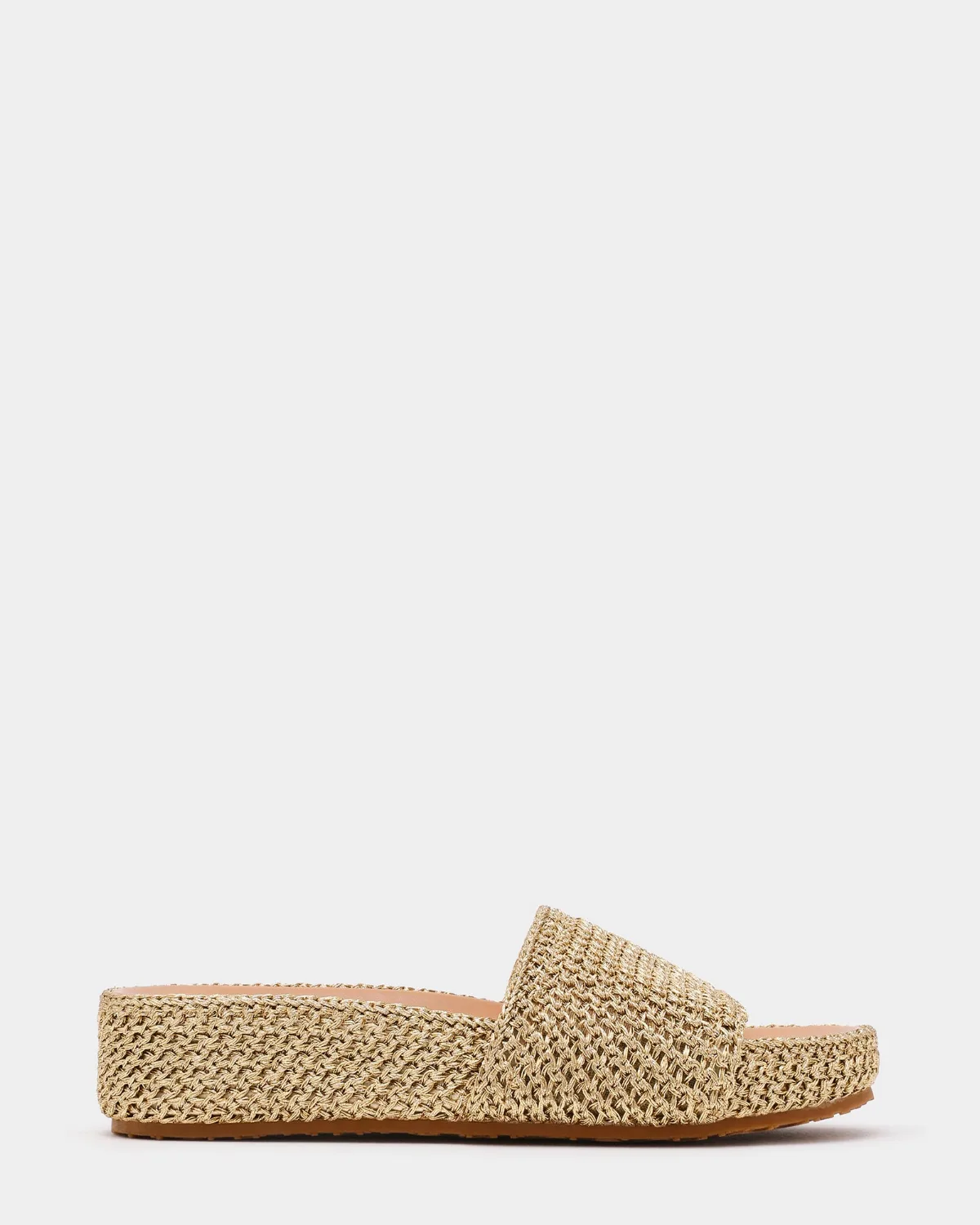 Jemmy Mule Sandals - Gold Raffia - Leather by Steve Madden