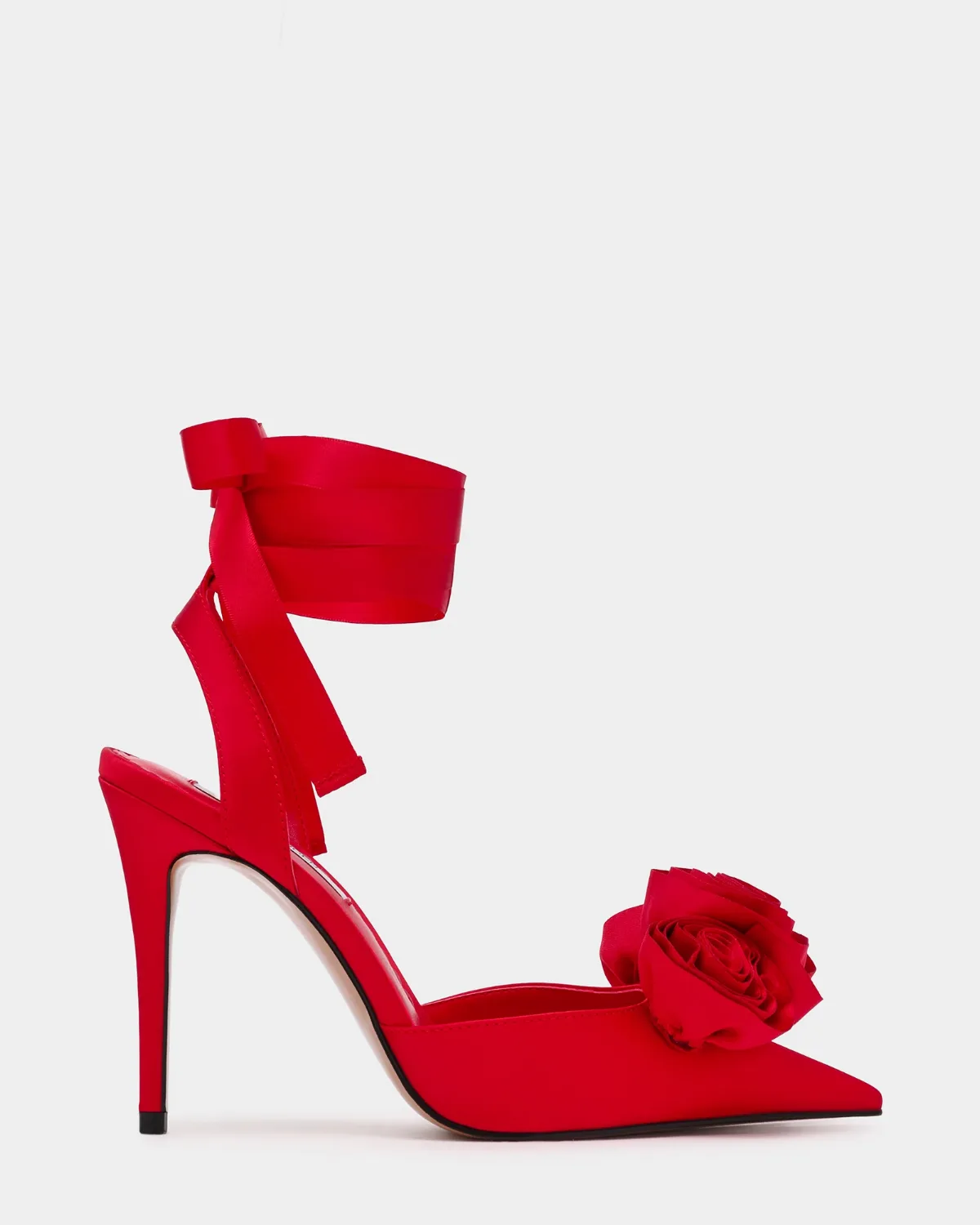 Rosie Lace-Up Leather/Satin Heels by Steve Madden