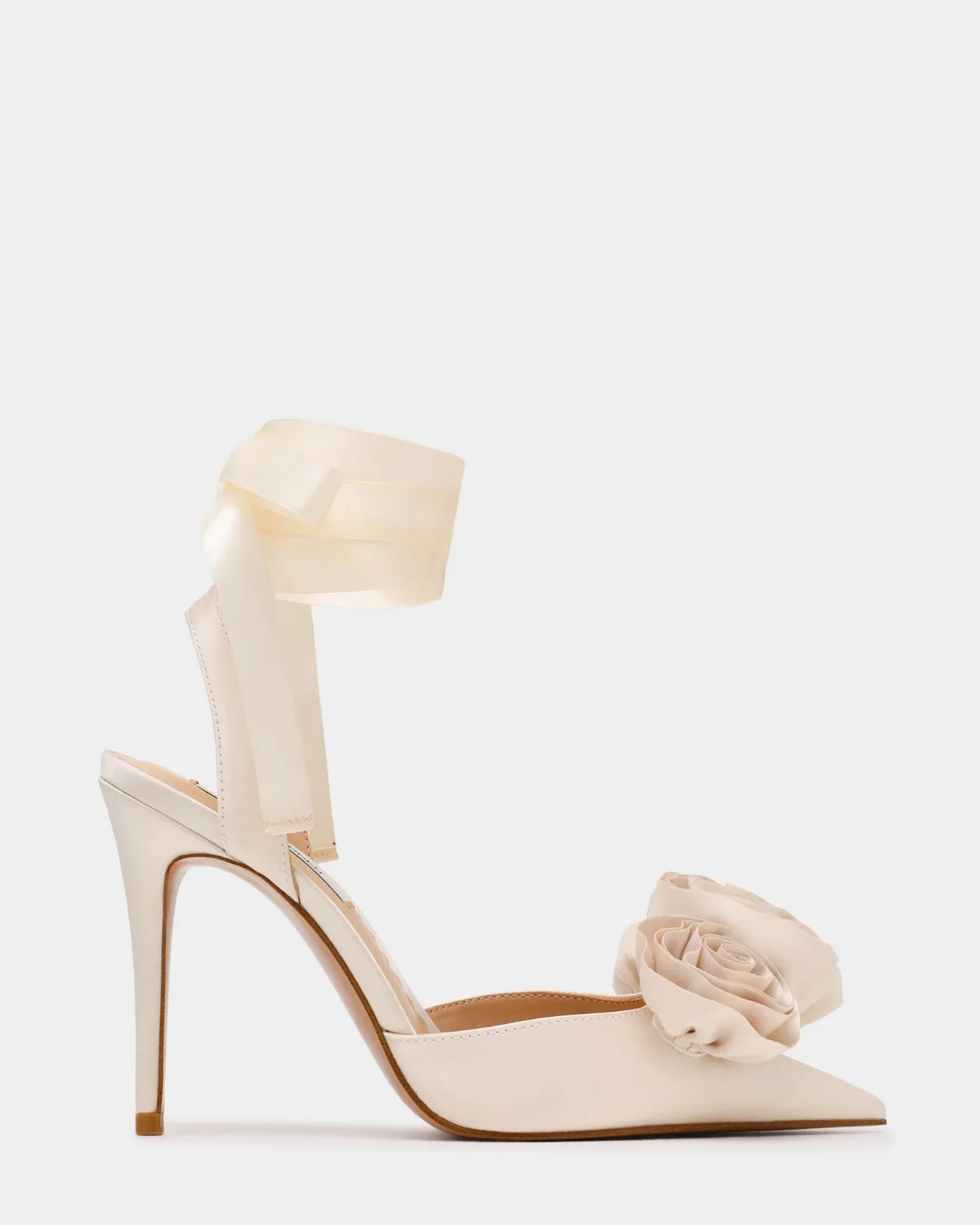Rosie Lace-Up Leather/Satin Heels