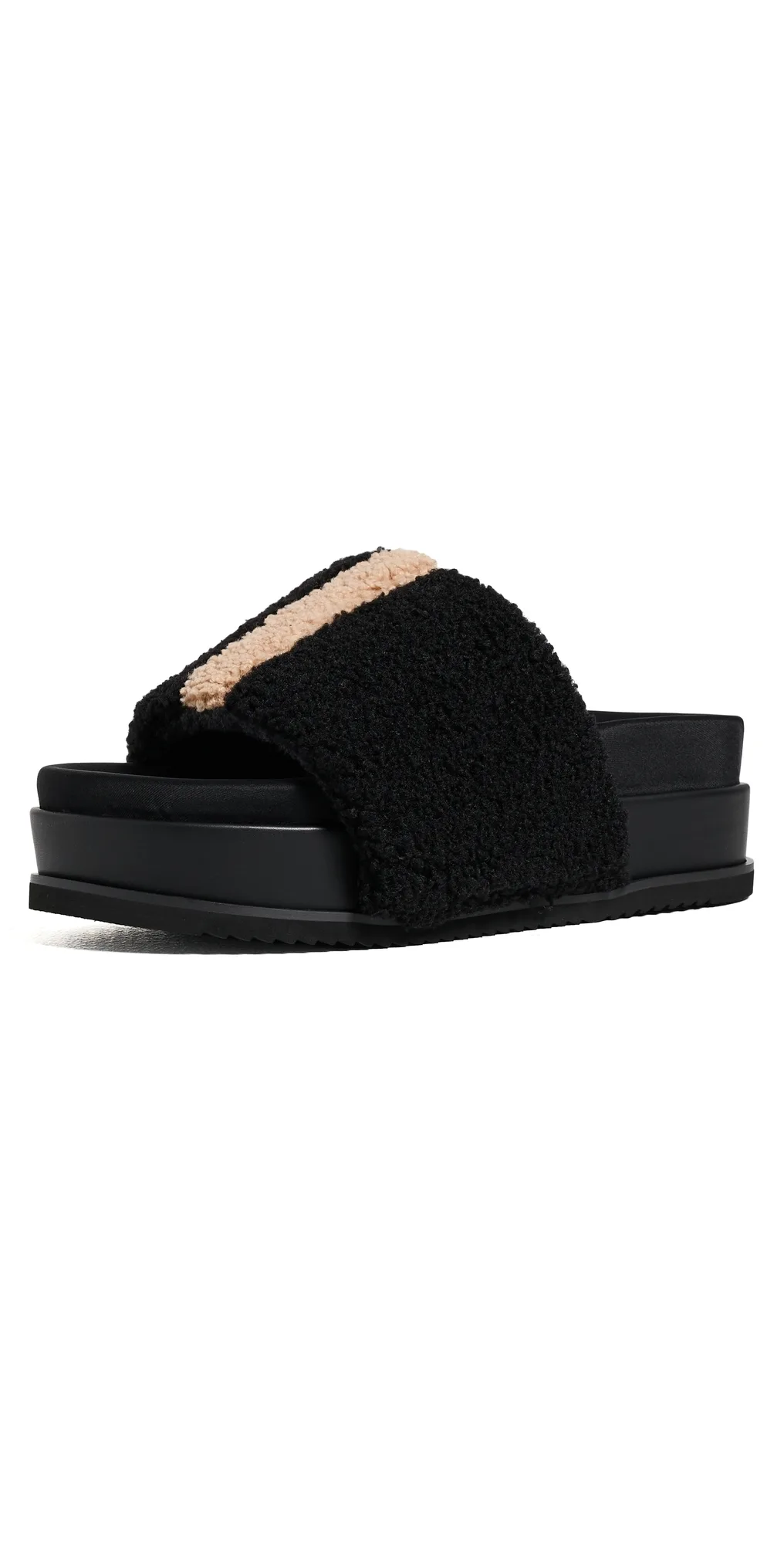 Fuzzy Stripe Stacked Sandals by ROAM