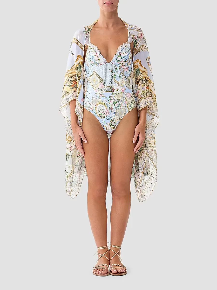 Floral Silk Chiffon Shrug by Camilla