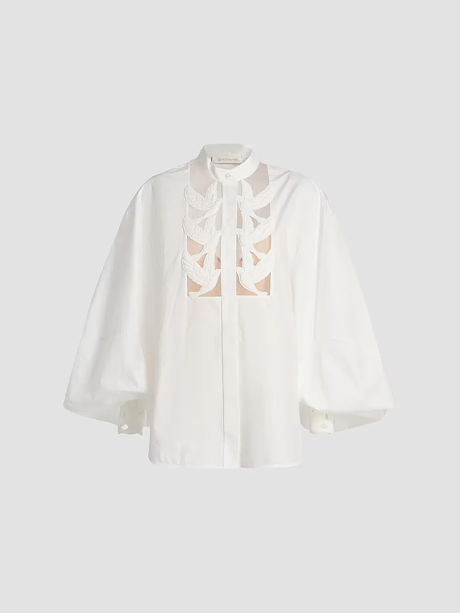 Luna Cut-Out Cotton Blouse by Zimmermann
