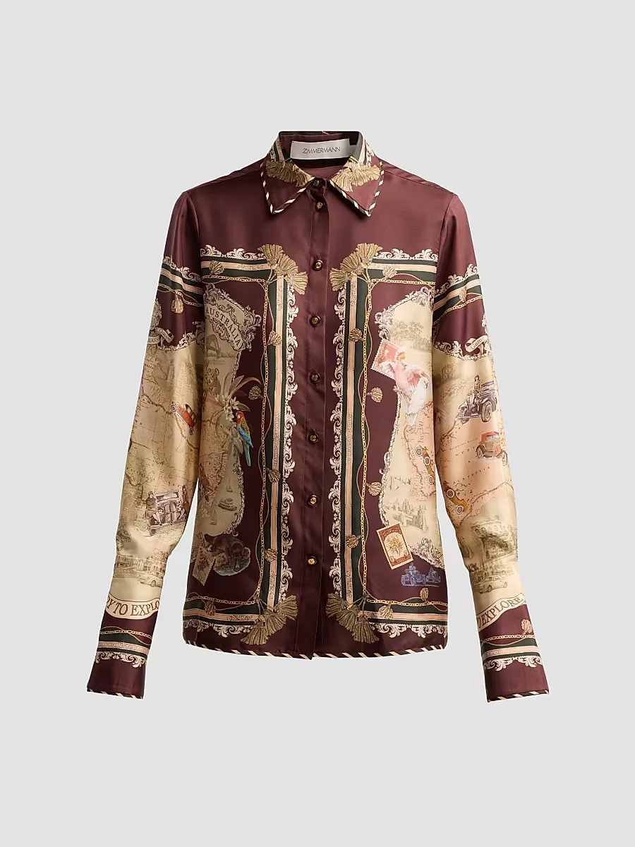 Valiant Silk Twill Shirt by Zimmermann