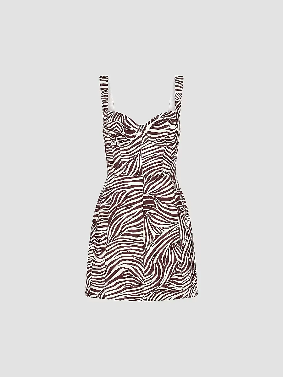 Alina Printed Linen-Blend A-Line Minidress by NICHOLAS