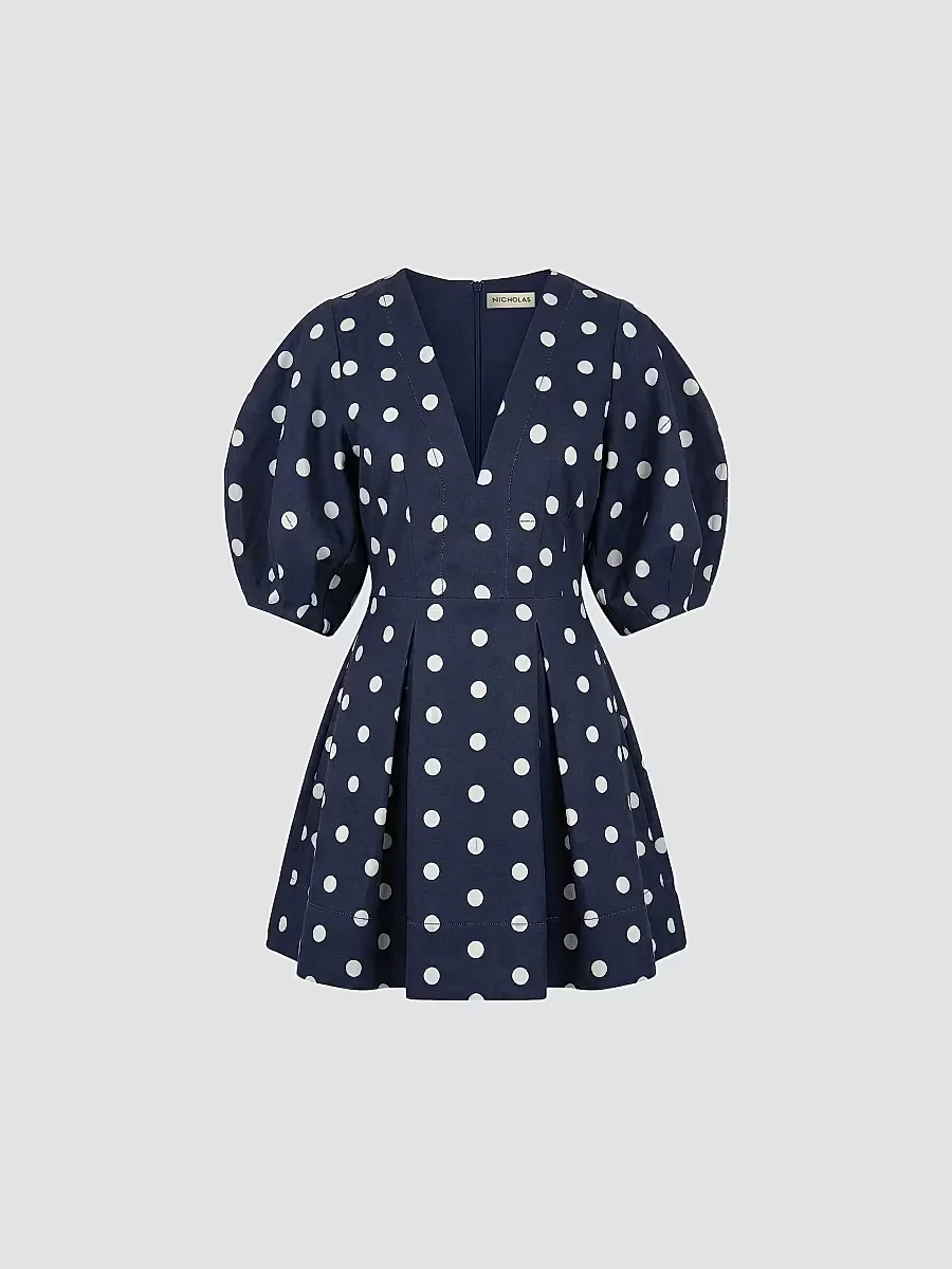 Josefa Linen-Blend A-Line Minidress by NICHOLAS