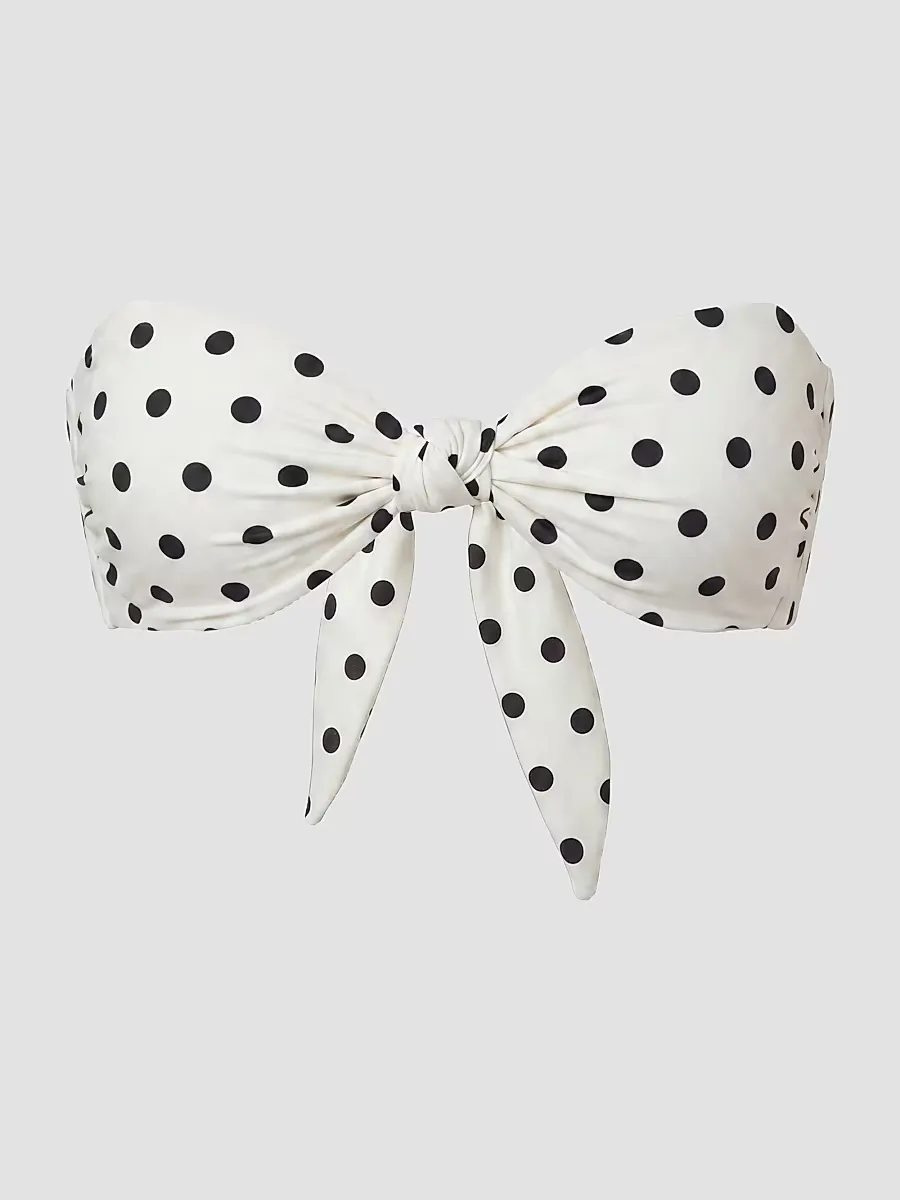 Naia Polka Dot Knotted Bikini Top by NICHOLAS