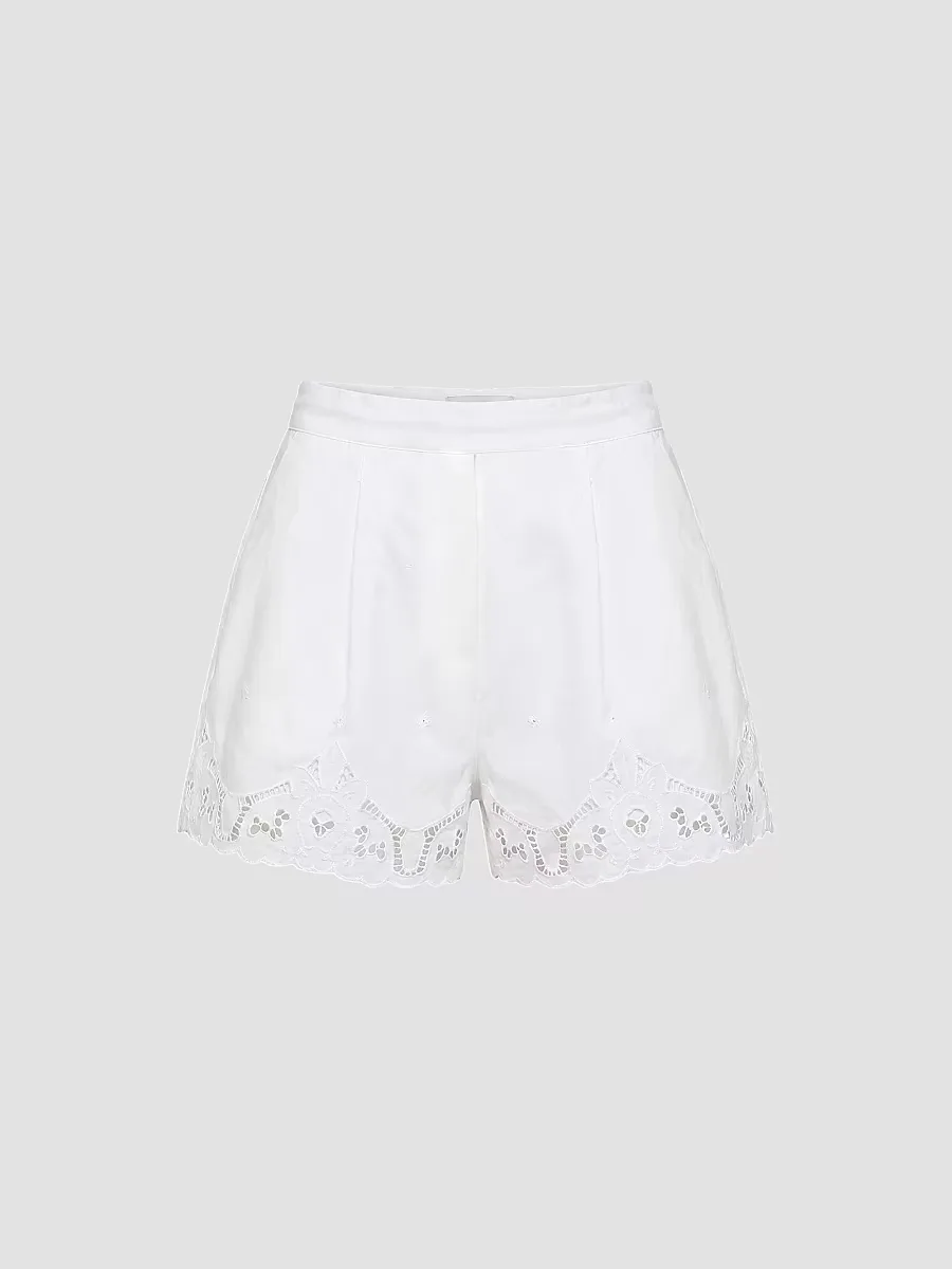 Irma Lace-Trim Cotton Shorts by NICHOLAS