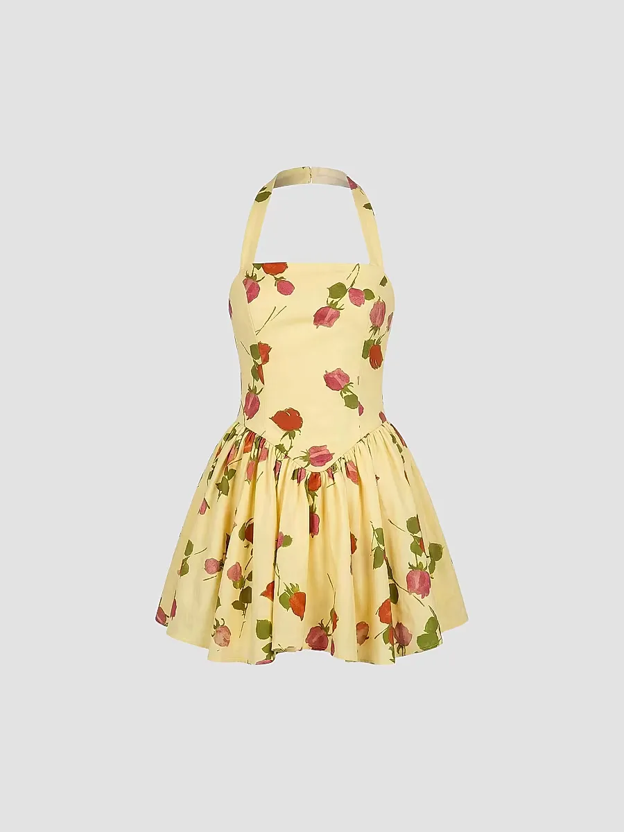 Amalie Floral Linen-Blend Minidress by NICHOLAS