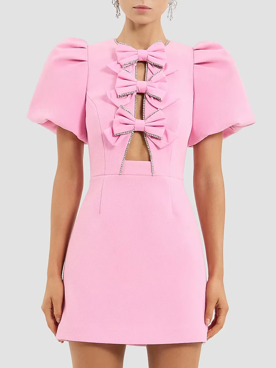 Precious Bow Minidress by Rebecca Vallance