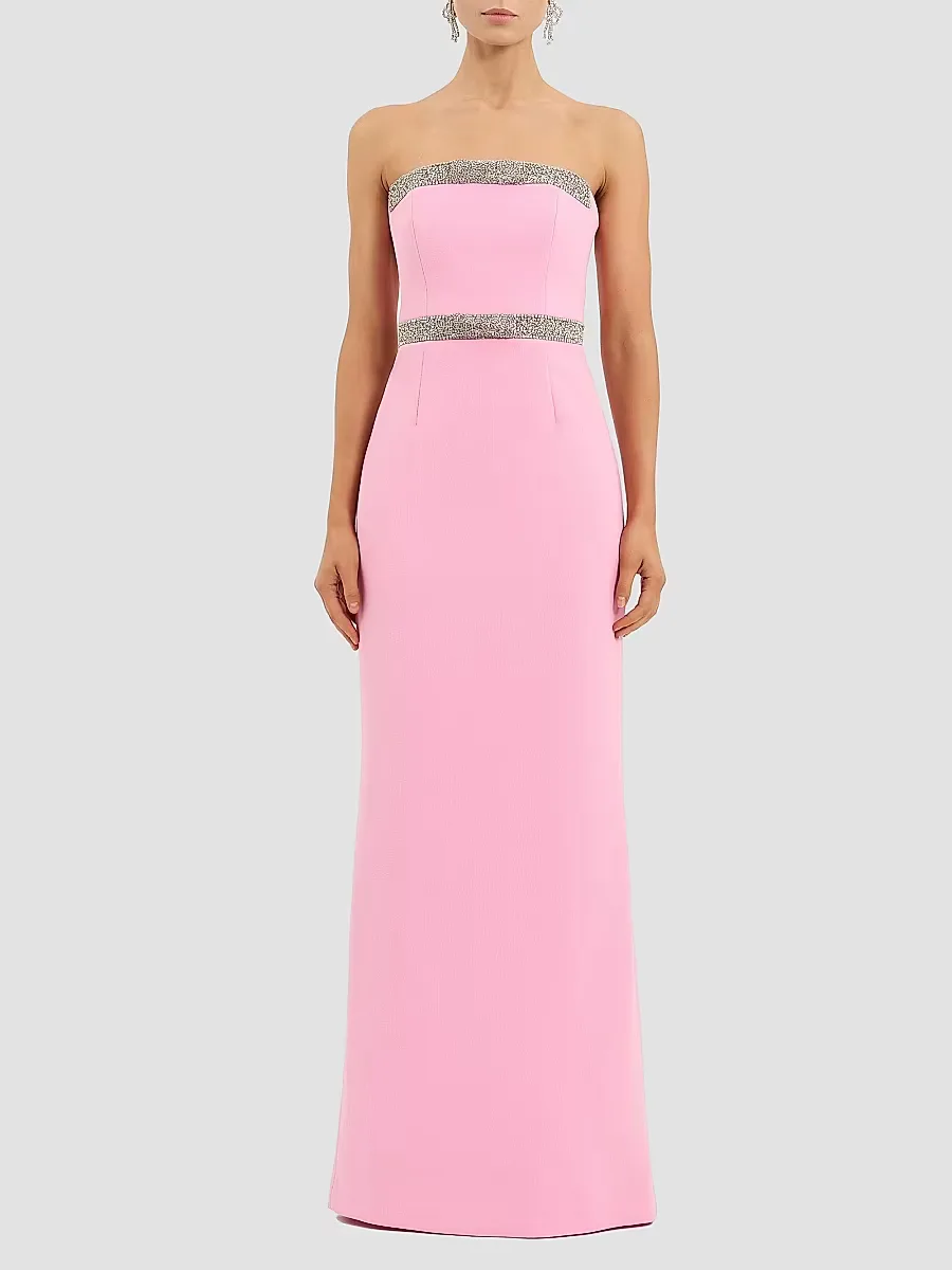 Precious Embellished Bow Strapless Gown by Rebecca Vallance
