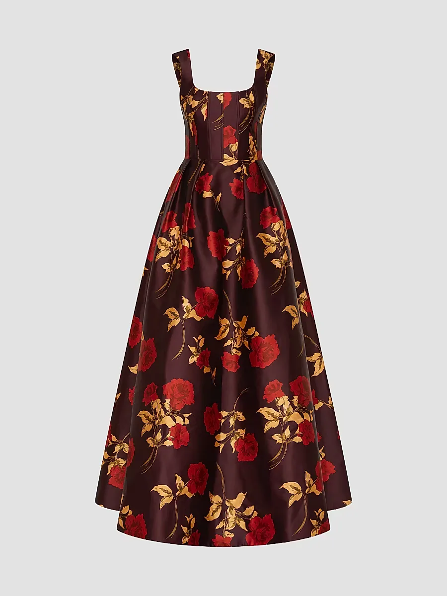 Melora Floral Twill Gown by Rebecca Vallance