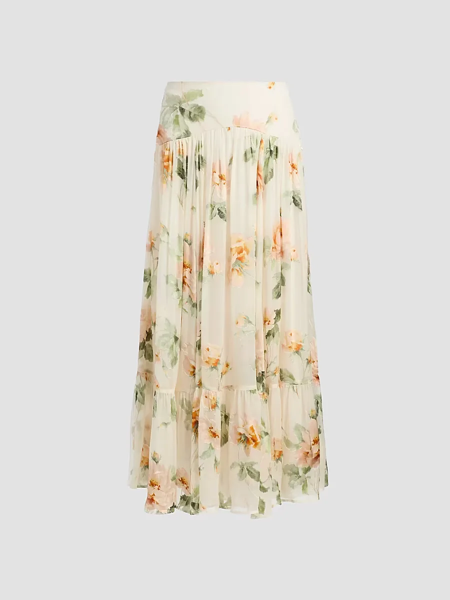 Carousel Burnout Floral Maxi Skirt by Zimmermann