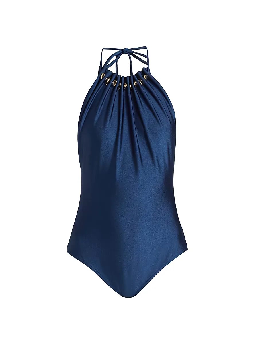 Aster Gathered Bead One-Piece Swimsuit by Zimmermann