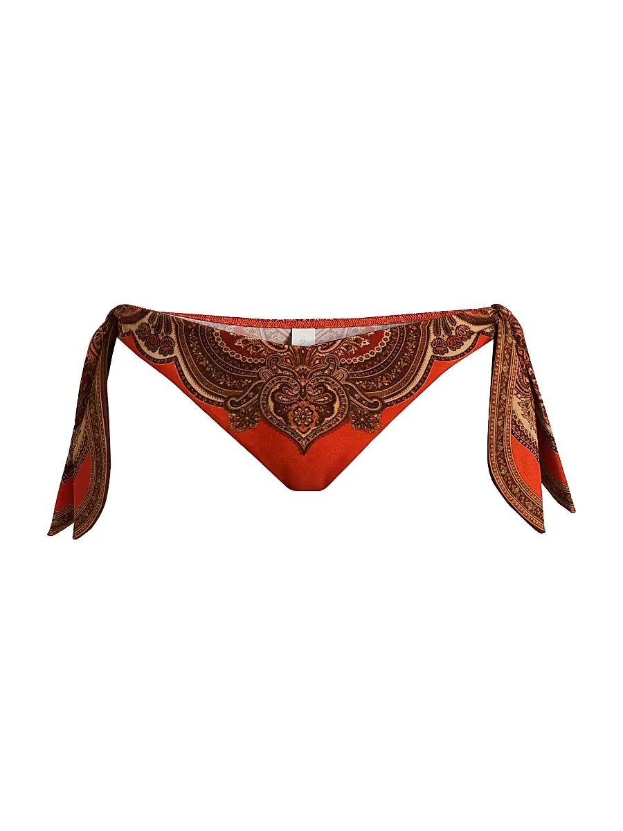 Mahon Scarf Tie Bikini Bottom by Zimmermann