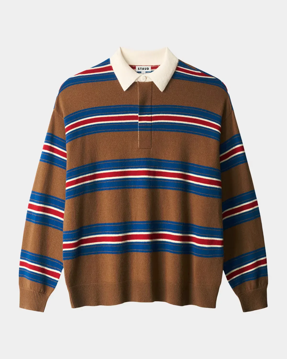 Michael Striped Cashmere Polo Sweater by STAUD