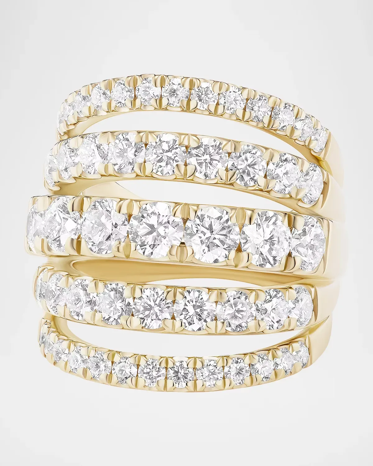 Clara Five Row Diamond Ring by Melissa Kaye