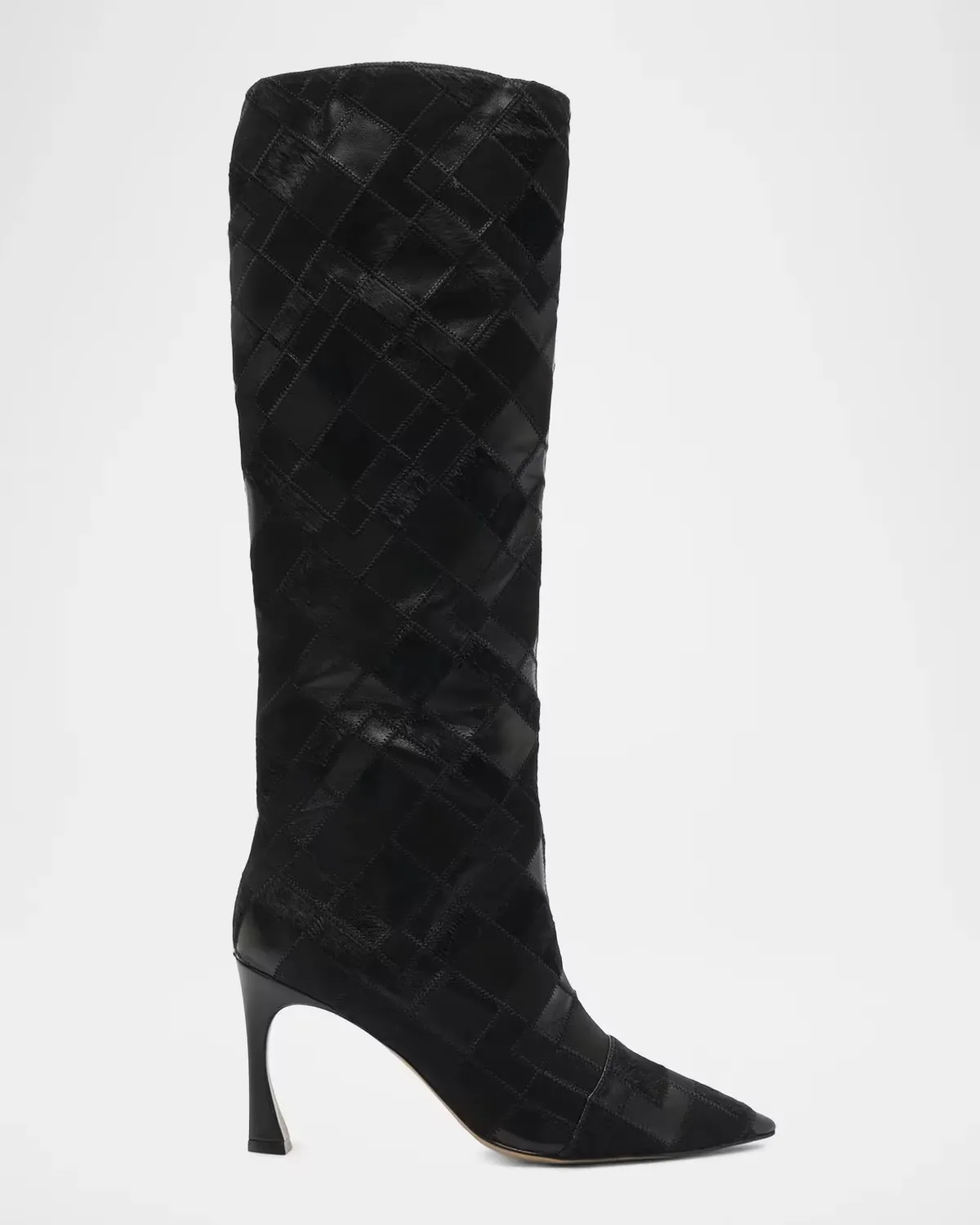 85mm Annelise Patchwork Leather Knee-High Boots by Alexandre Birman