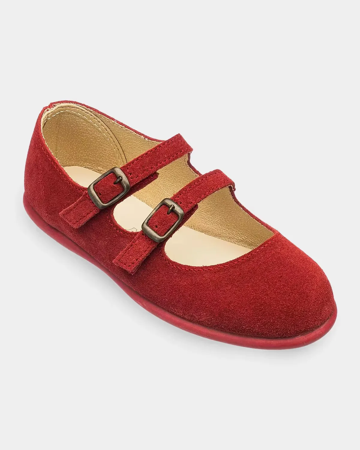 Suede Double-Strap Mary Janes by Elephantito