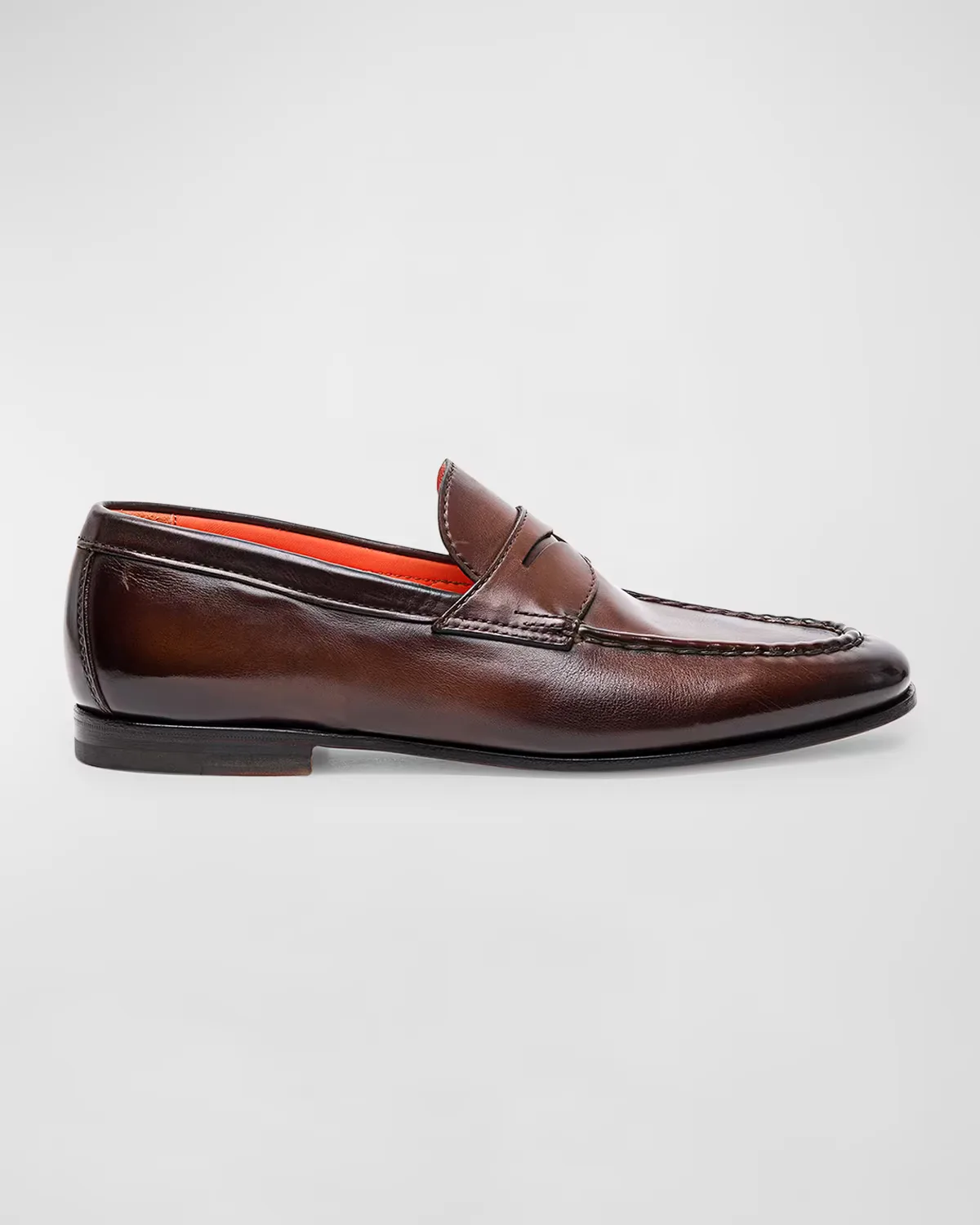 Door Burnished Leather Penny Loafers