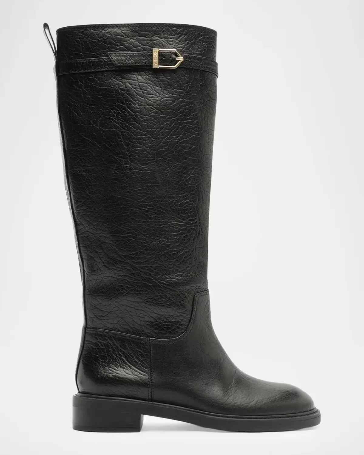 35mm Bianca Crinkled Leather Knee-High Boots by Schutz