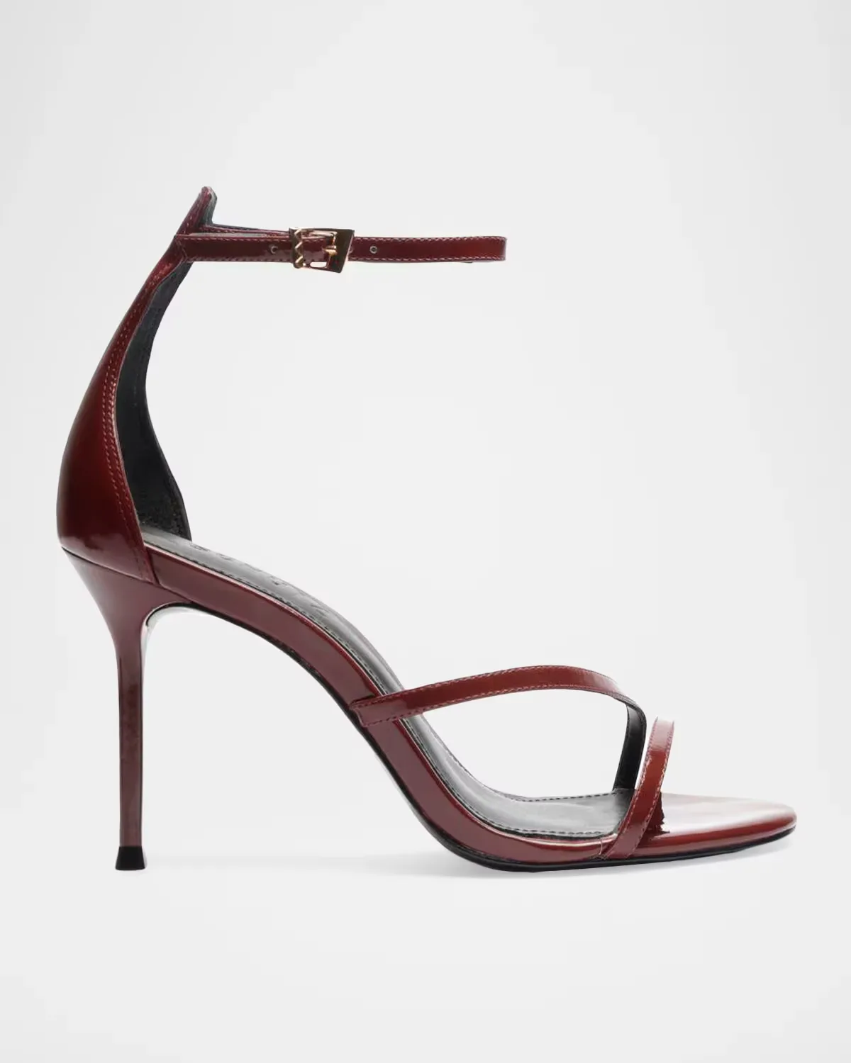 90mm Tessa Patent Leather Ankle-Strap Sandals by Schutz