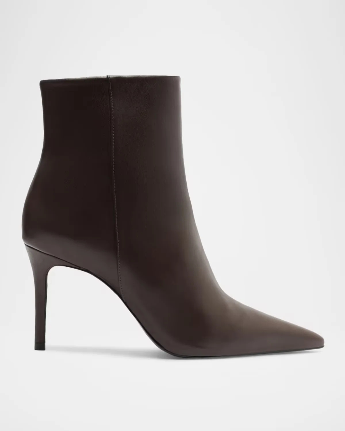85mm Mikki Leather Stiletto Zip Booties by Schutz