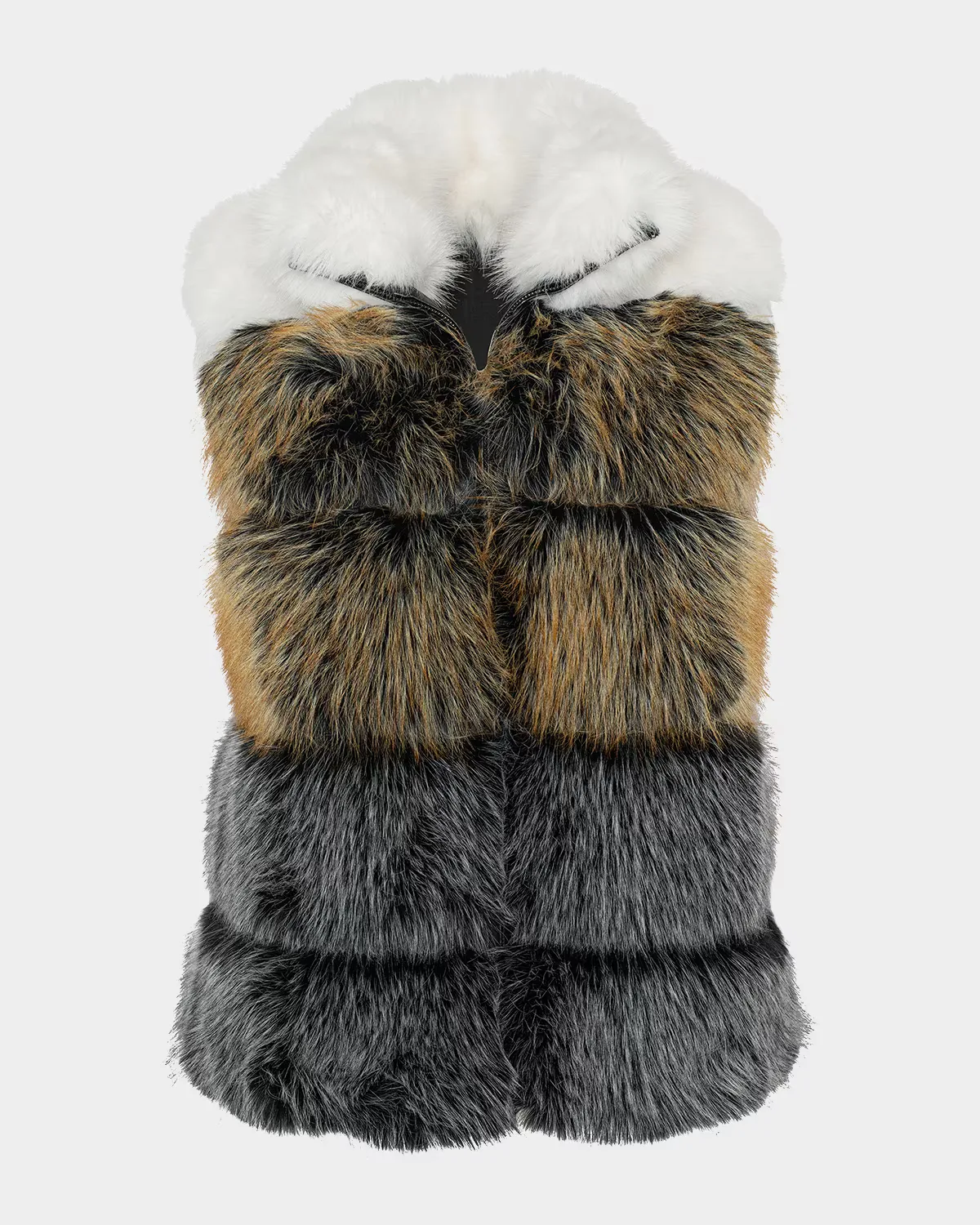 Fox-Like Faux Fur Vest by Theia