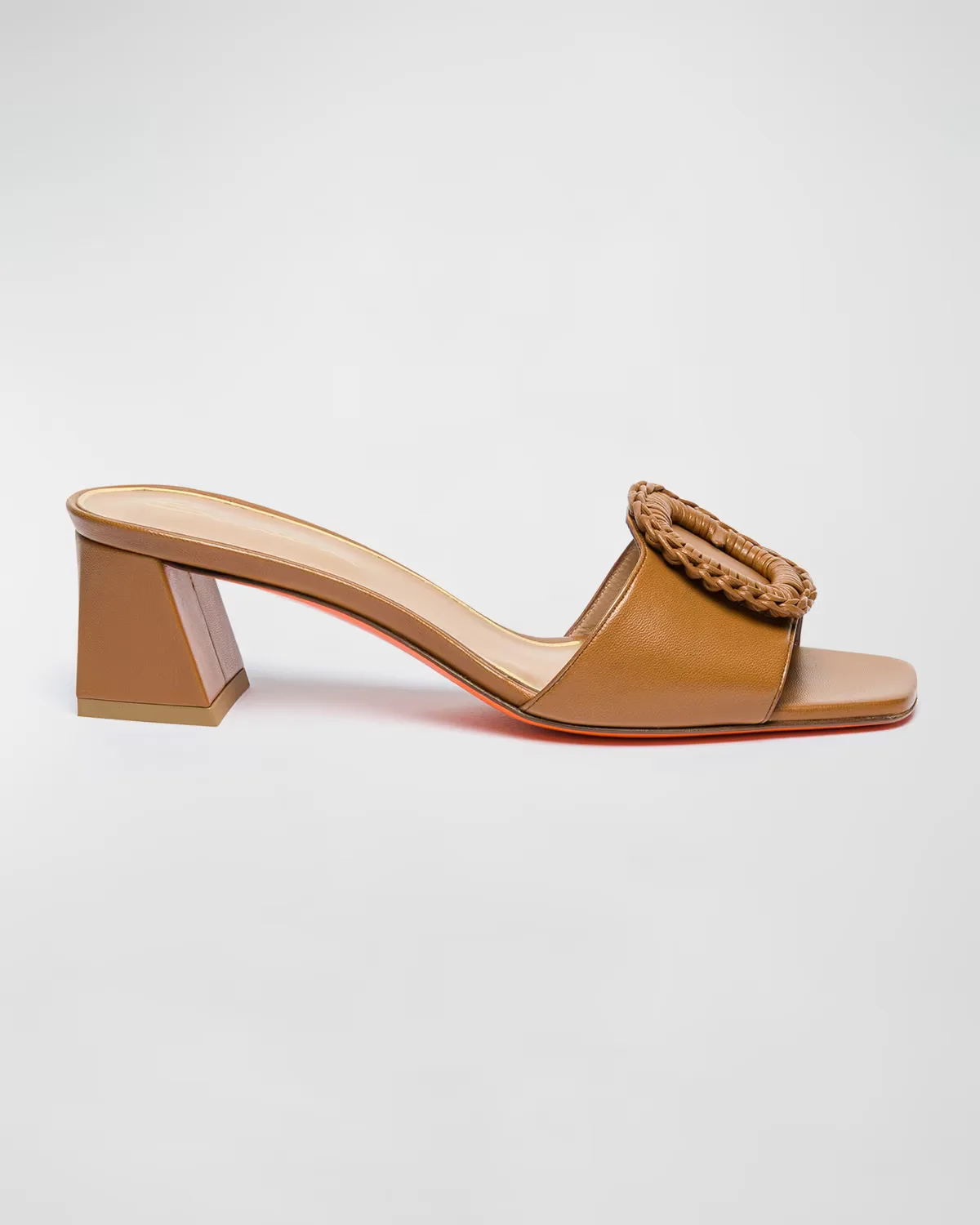 Corolle Leather Buckle Mules by Santoni