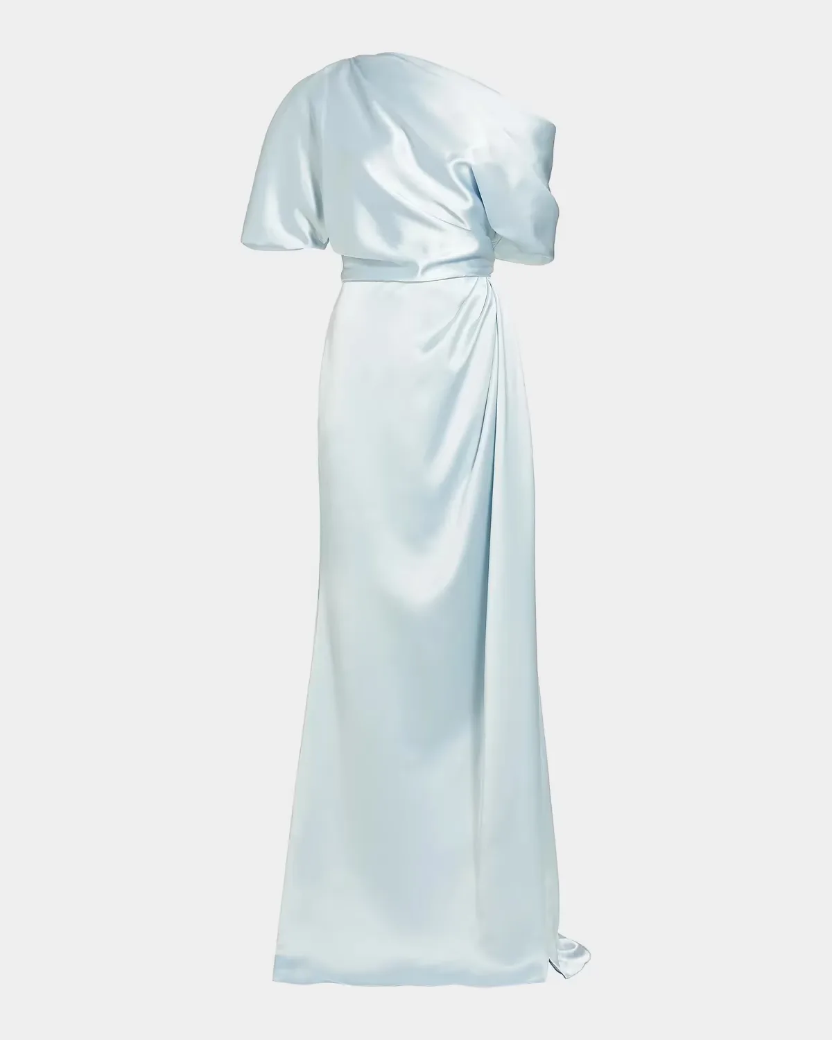 Draped Satin Off-The-Shoulder Gown by Amsale